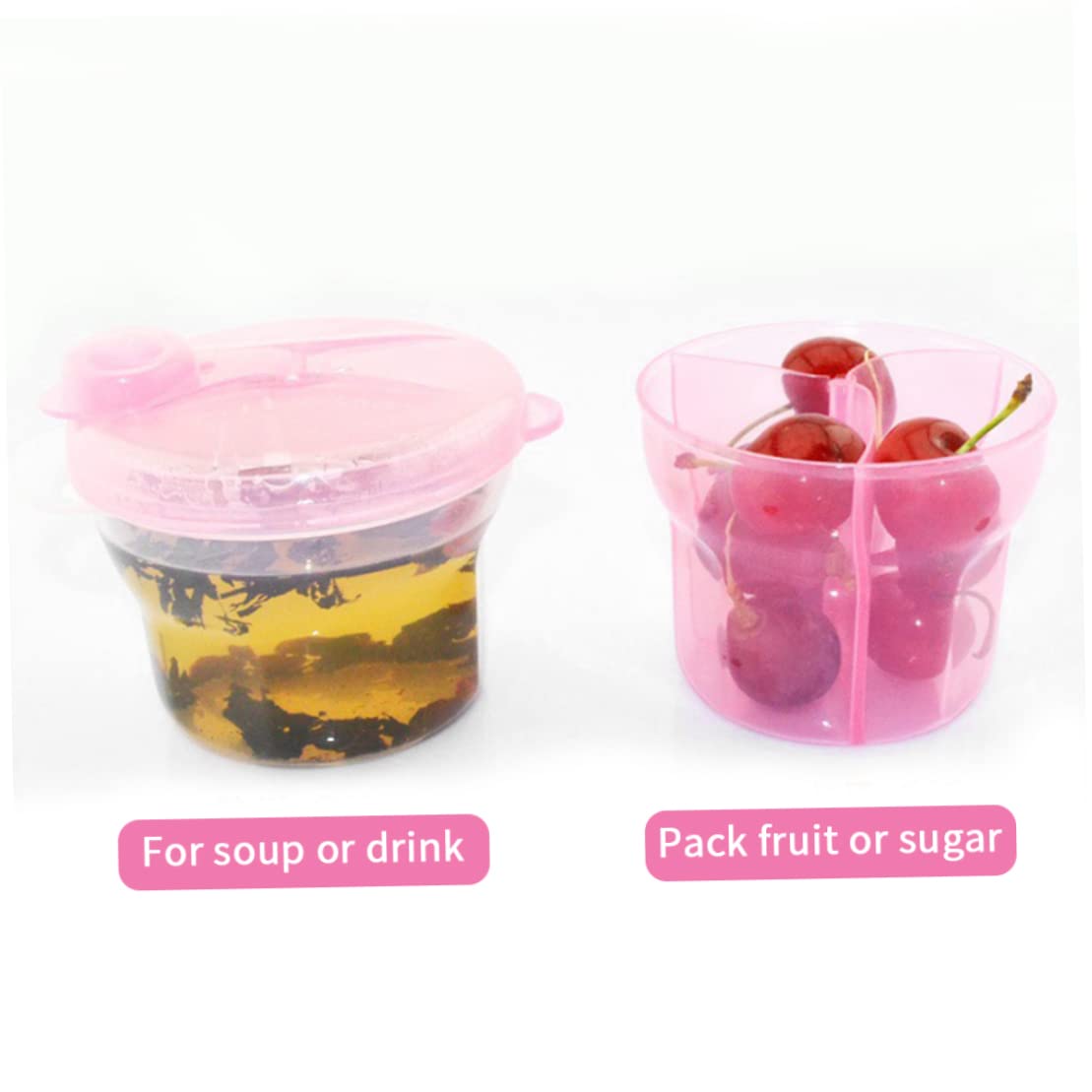 Baby Formula Dispenser & Powdered Milk Storage Container - Portable Food Box for Travel, Snacks, Outdoor Use - Pink (Ideal for On-the-Go Feeding, Daycare, and Family Outings)