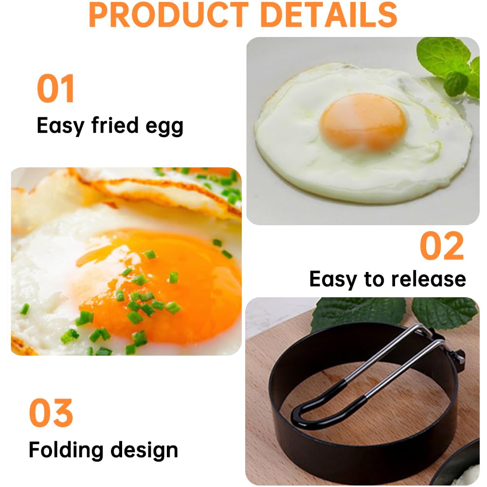 4pcs Nonstick Egg Rings Set - 3.5