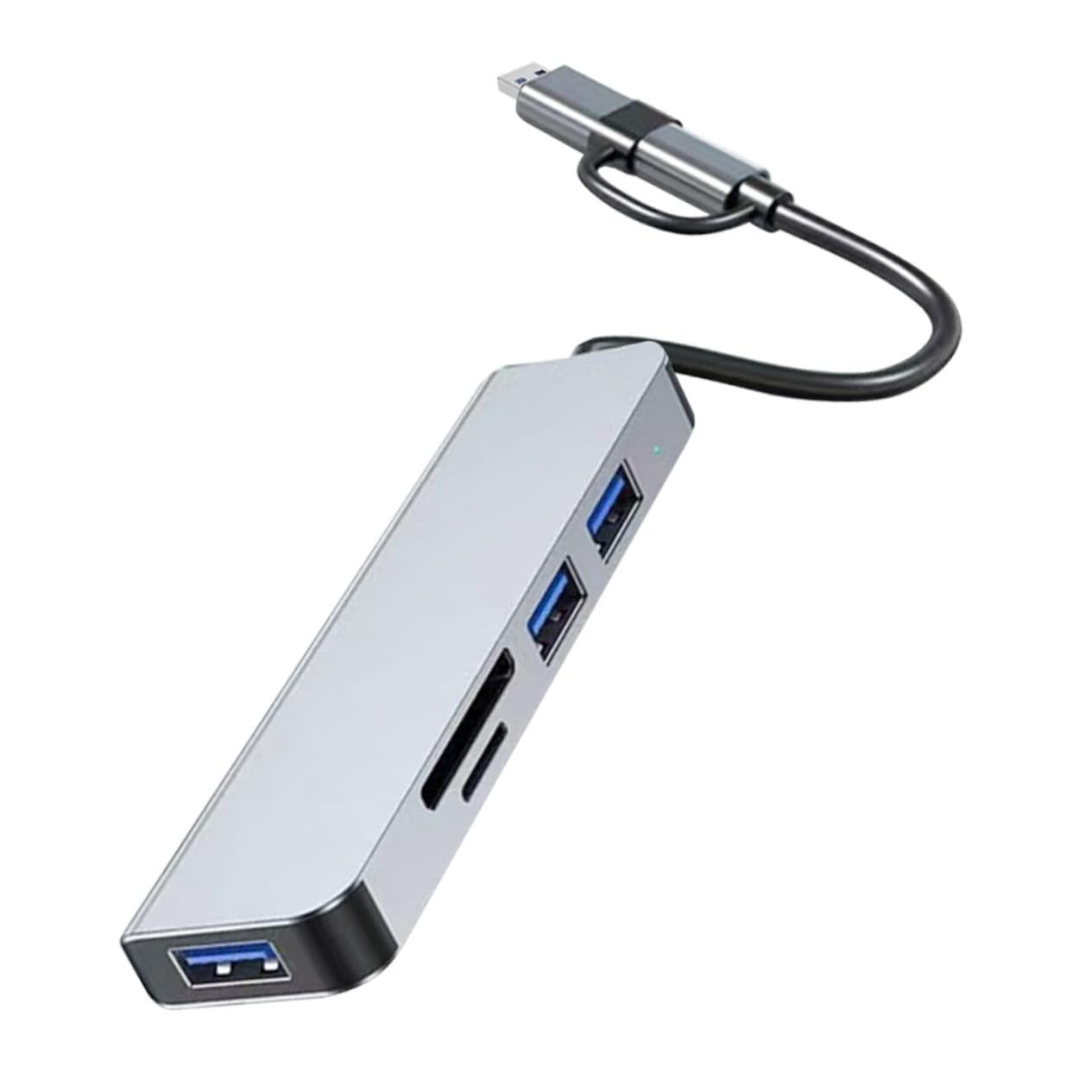Mikikit 7-in-1 USB C Hub with 4K HDMI, 3 USB Ports, SD/TF Card Reader - Multi-Port Adapter for MacBook Pro/Air, Dell, HP, Lenovo Laptops - Perfect for Home Office, Travel & Conference Presentations