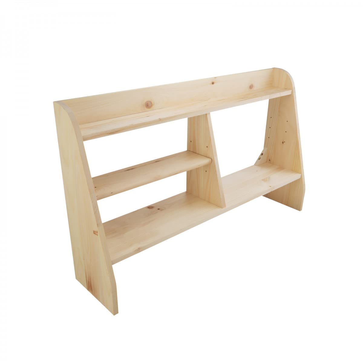 Unfinished Pine Wood Computer Shelf Kit by Renovators Supply - DIY Home Office Desk Organizer for PC, Printer & Accessories - Perfect for Workspace & Gaming Setup