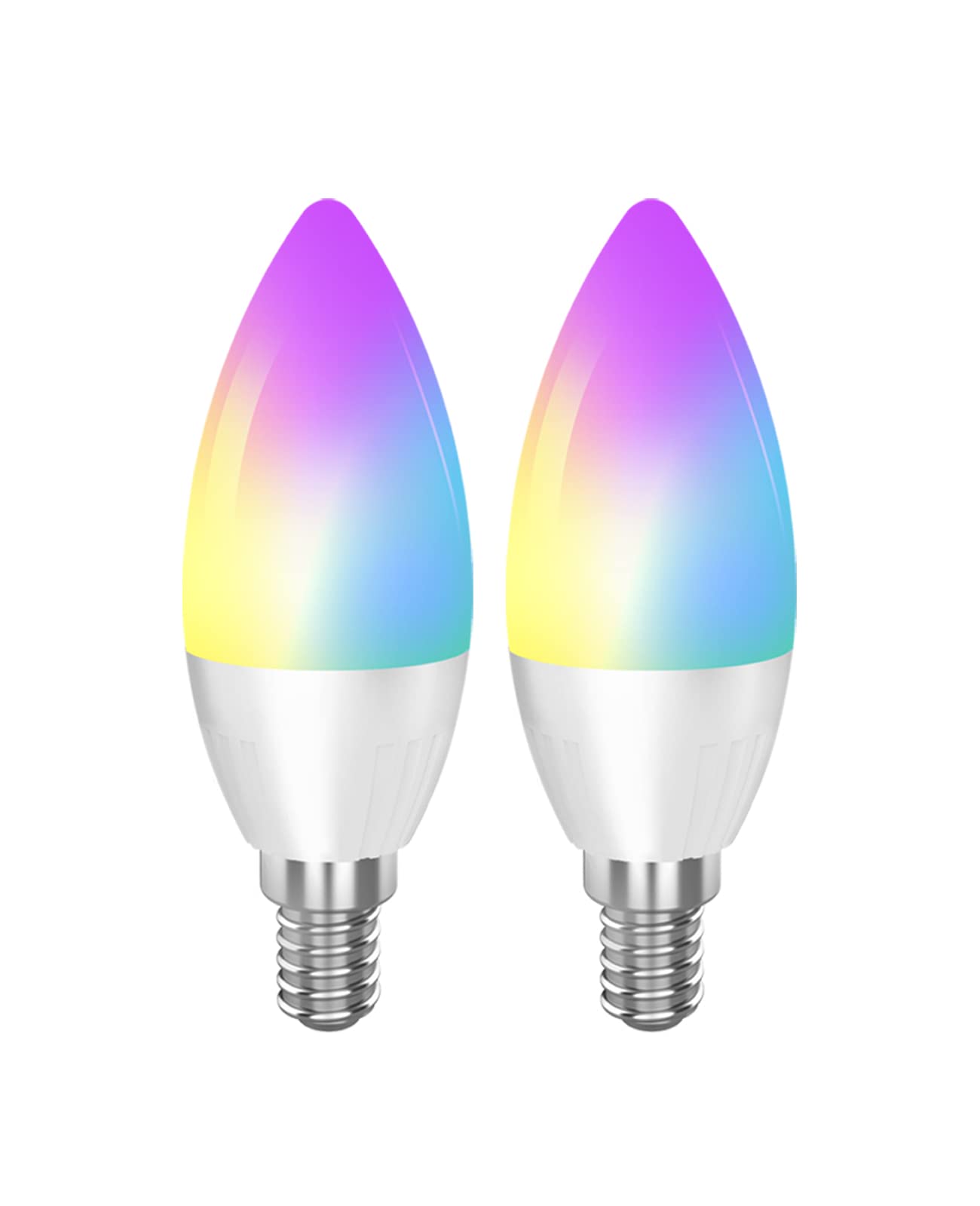 CMARS WiFi Smart LED Candelabra Bulb E12 Base - 2 Pack, Dimmable RGB Color Changing Light Bulb (320lm, 35W Equivalent) Works with Alexa, Google Home & IFTTT (2.4GHz Only) - Perfect for Bedroom, Living Room & Party Lighting