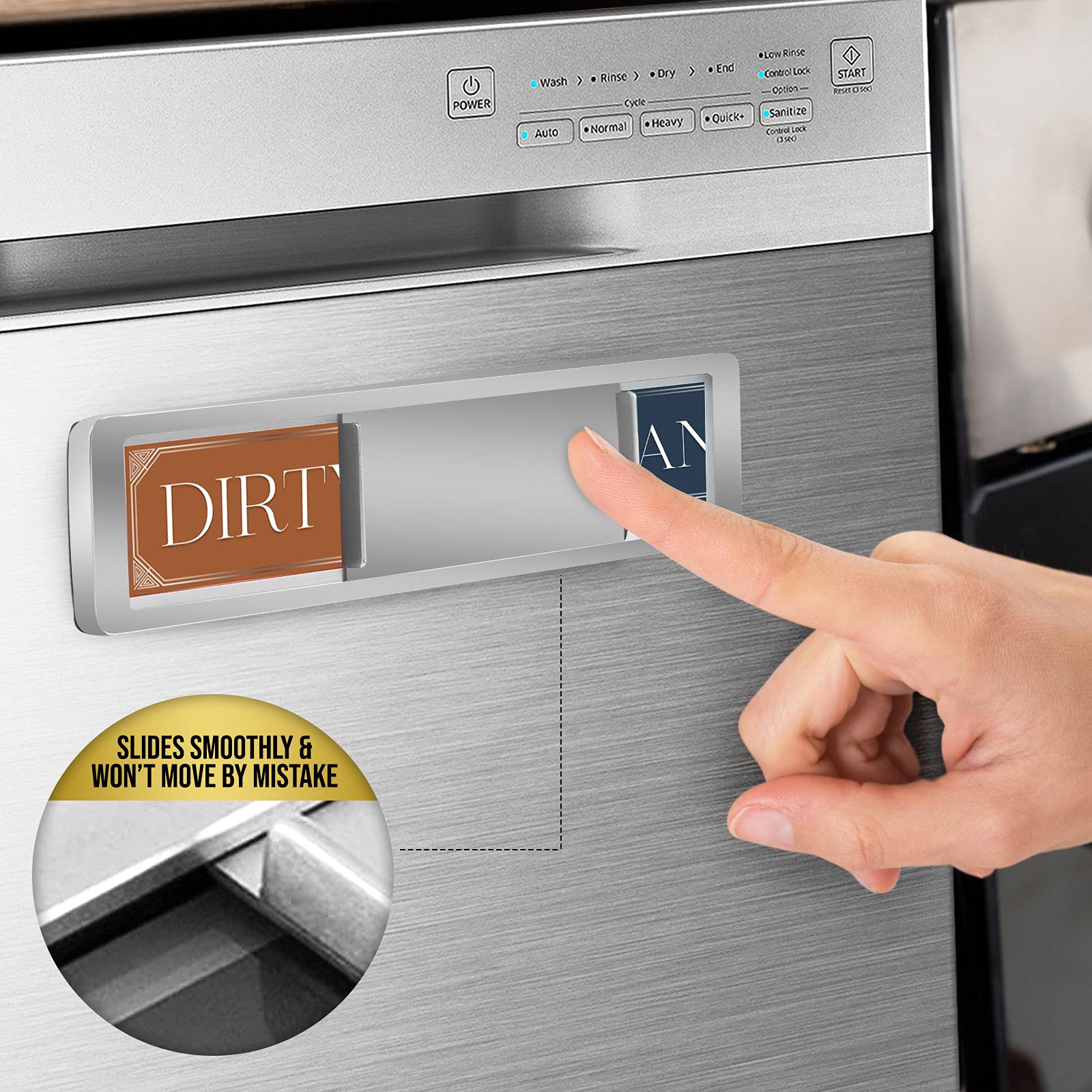 Dishwasher Magnet Clean Dirty Sign - Easy to Read Strong Magnetic Kitchen Decor for Dishwasher | Perfect for Home, Office & RV Use
