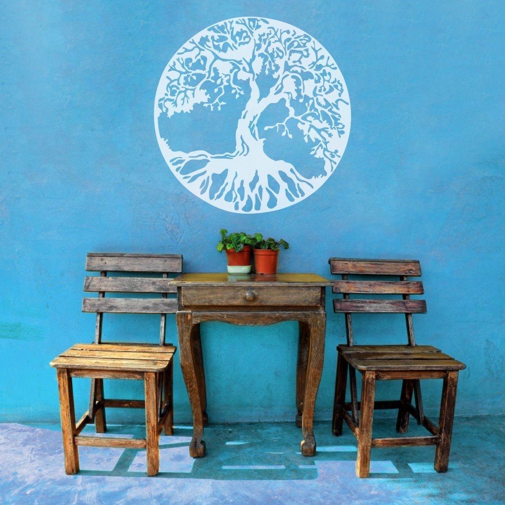 Celtic Tree of Life Vinyl Wall Art Sticker - Black 20x20 Inch Decorative Decal for Living Room, Dining Room, Bedroom - Perfect for Home Decor, Nursery, Office & Gift Giving