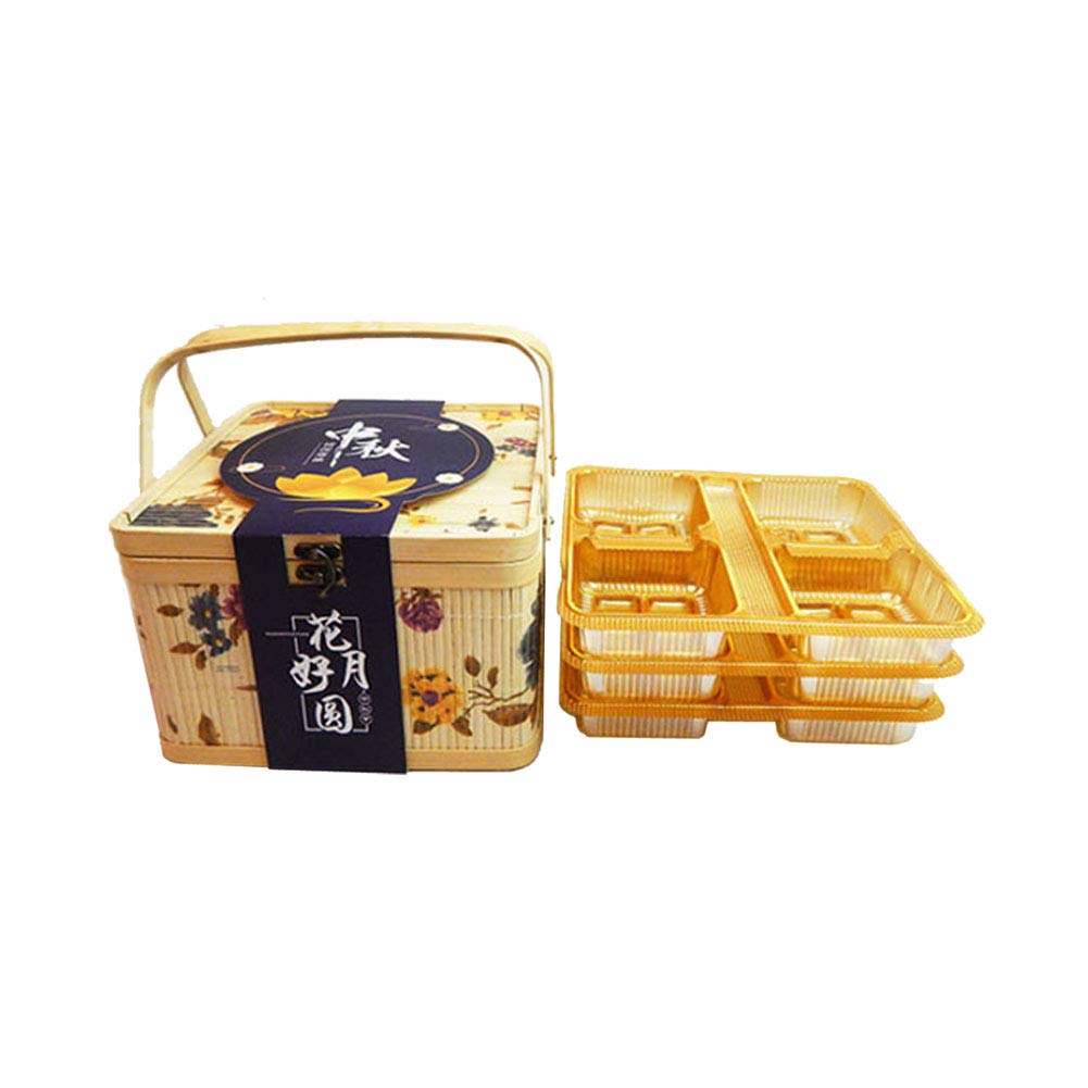 Premium Maya Star Bamboo Treat Boxes - 12 Pack Eco-Friendly Moon Cake, Cookie & Pastry Containers for Gifting, Baking & Party Dessert Displays