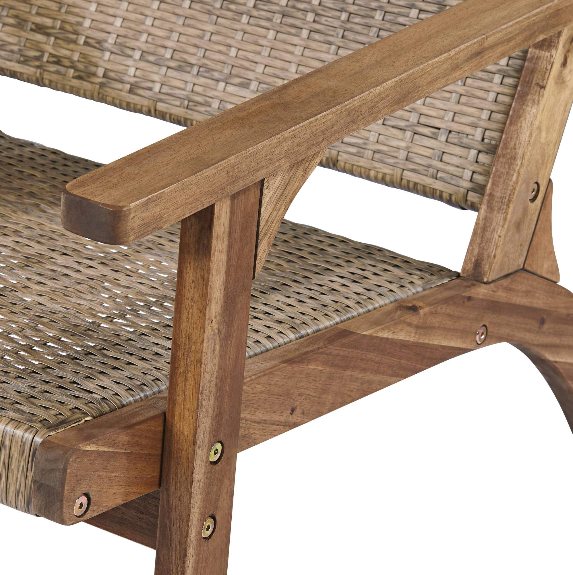 Perry 27.75 Inch Wide Natural Wood Outdoor Armchair - Patio, Garden, Poolside, and Backyard Relaxation Chair