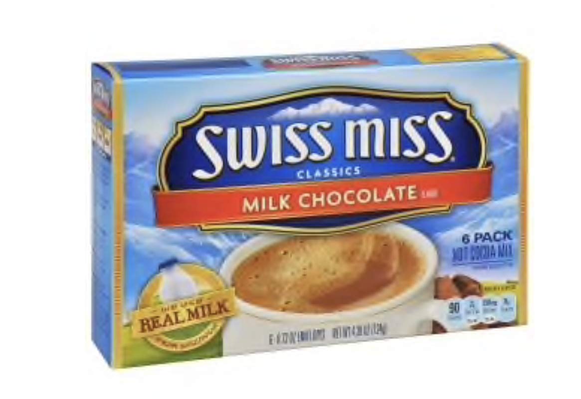 Swiss Miss Milk Chocolate & Marshmallow Hot Cocoa Mix with Peppermint Candy Cane Spoons - 6 Pack (12 Total Boxes) | Perfect for Winter Holidays, Christmas Gifts & Cozy Family Nights