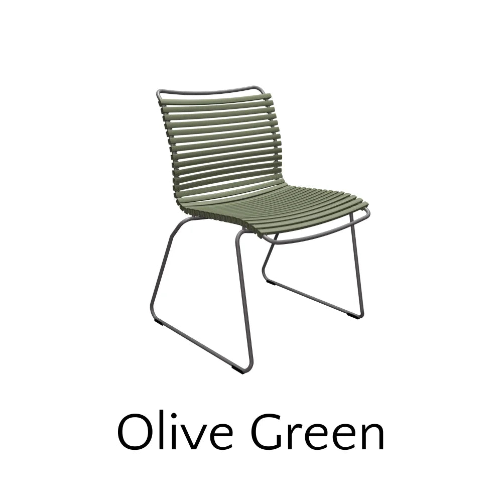 CLICK Outdoor Dining Chair - Armless Patio Chair for Backyard, Garden, Poolside & Restaurant - Weather-Resistant & Durable for Outdoor Use