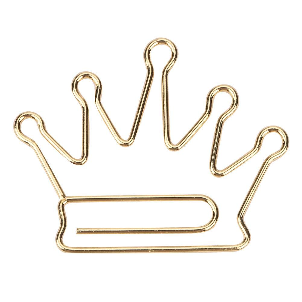 10Pcs Crown Shape Metal Paper Clips - Gold & Silver Bookmark Clips for Office, School, Scrapbooking - Document Organizer, Page Markers for Notebooks, Planners, and Journals