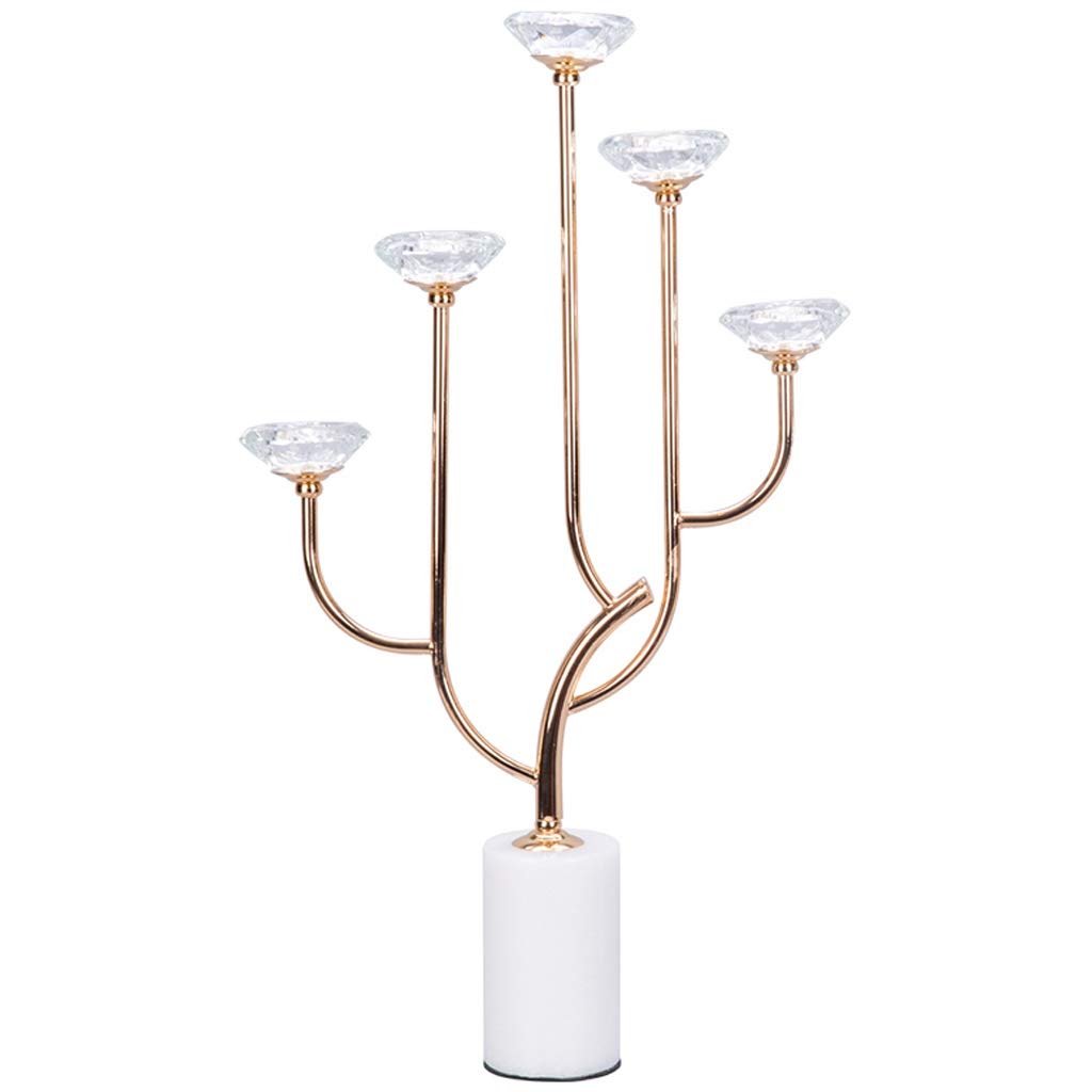 WYWY Creative Branch Crystal Candlestick Holder - 5-Head Elegant Candelabra for Wedding Centerpieces, Romantic Dinner Lighting & Christmas Party Decor - Perfect for Table Settings, Home Decor and Special Occasions