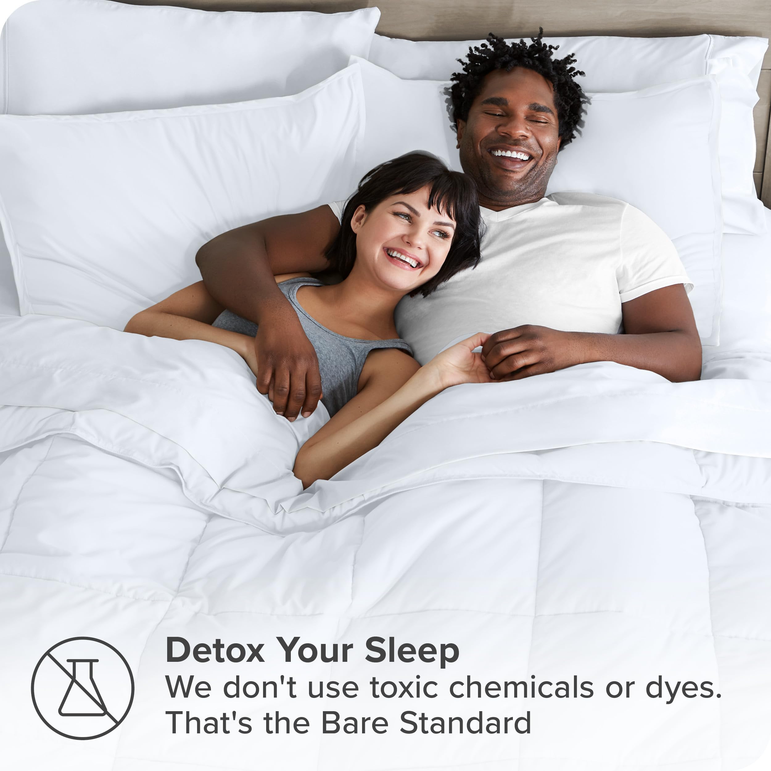 Bare Home 7-Piece Bed-in-A-Bag Comforter Set with Sheets - Full Size, White - Ultra Soft 1800 Premium Goose Down Alternative Bedding - Perfect for Guest Rooms, Master Bedrooms & Cozy Home Decor