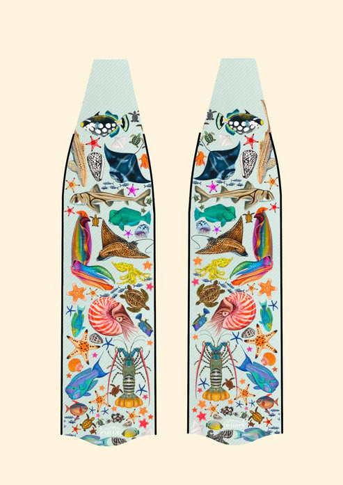 Divermon Rainbow Free Diving Fins - Composite Soft Blades for Snorkeling & Spearfishing | Comfortable & Durable Swim Fins for Ocean Adventures