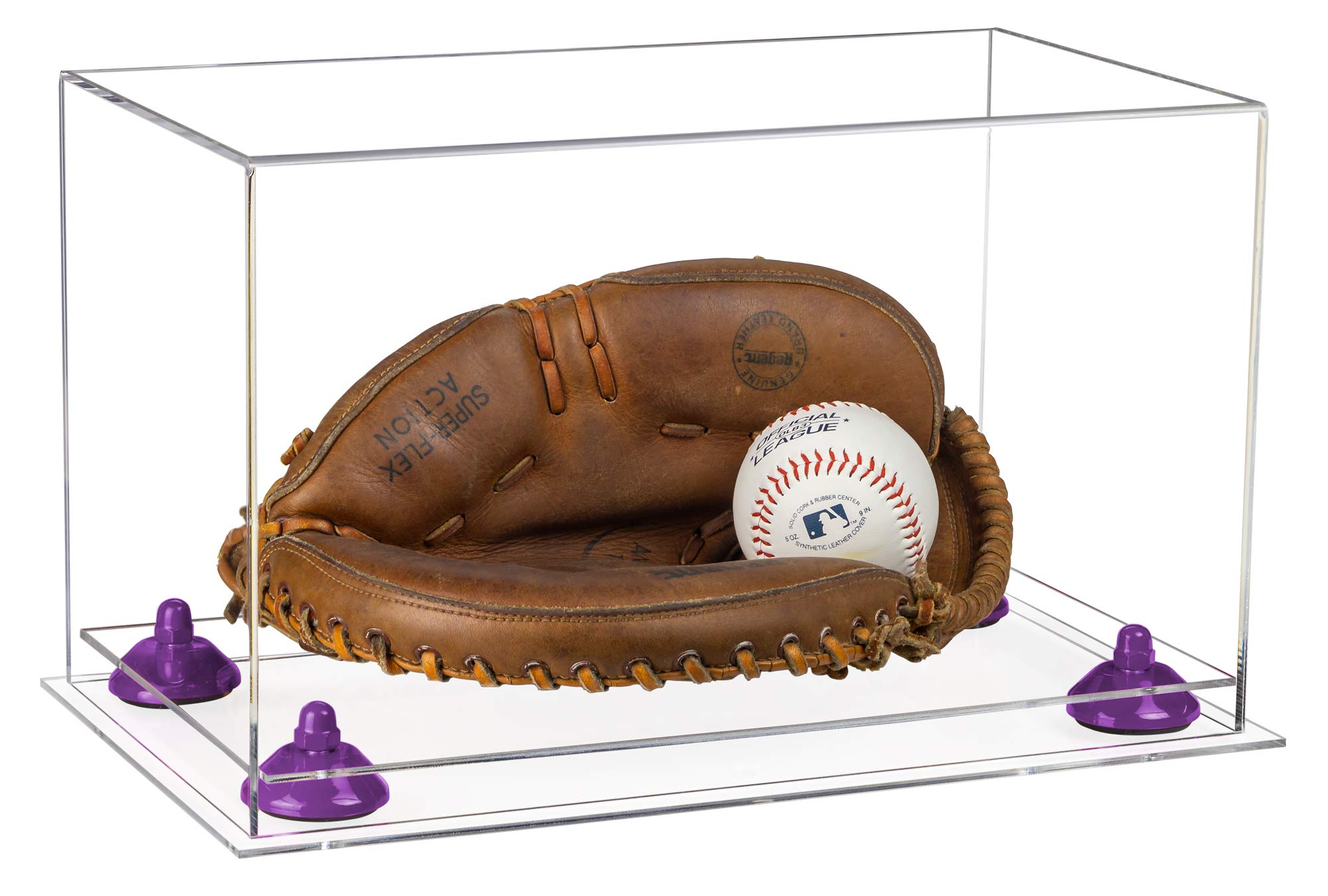 Acrylic Full Size Baseball Catcher's Glove Display Case - Clear Protective Box for Collectible Sports Memorabilia - Perfect for Showcasing in Home, Office, or Sports Fan Cave