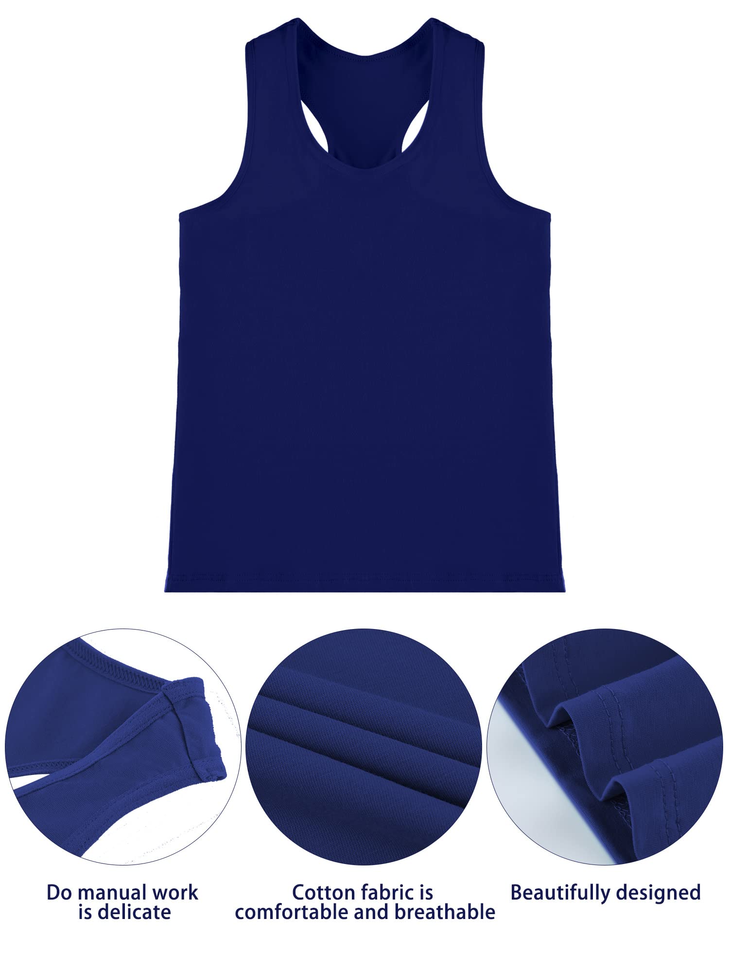 Boao 3-Piece Girls Dance Tank Top Set - Racerback Crop Tops for Ballet, Gymnastics & Dancewear | Sleeveless Performance Outfit for Kids Dance Classes & Recitals