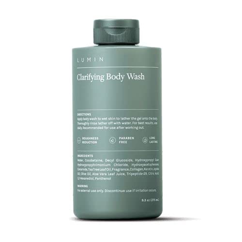 4-Pack Lumin Advanced Clarifying Men's Body Wash - 275ml Each | Soothes, Cleanses & Hydrates Skin | Paraben-Free Formula | Spa Fresh Scent | Perfect for Gym, Travel & Daily Shower Routine