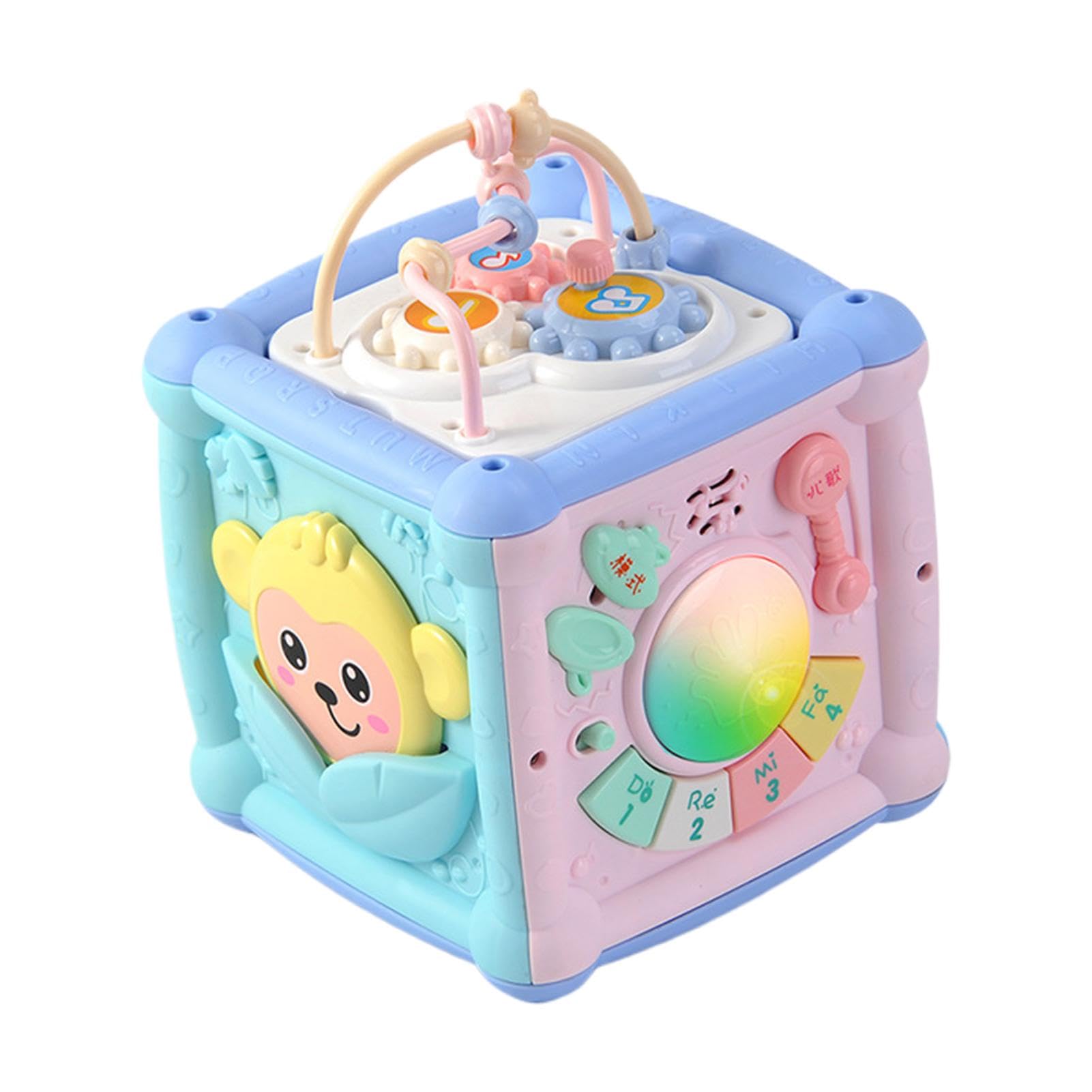 Piano Drum Toy for Toddlers - Cartoon Musical Instrument with Bead Maze & Building Blocks - Fine Motor Skills & Sensory Development Toy - Perfect for Playtime, Learning & Early Childhood Music Education