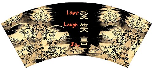 12-Oz Insulated Lowball Tumbler with Removable Wetsuit Cover - Love Laugh Joy Design - Perfect for Iced Coffee, Cocktails & Home Bar Use