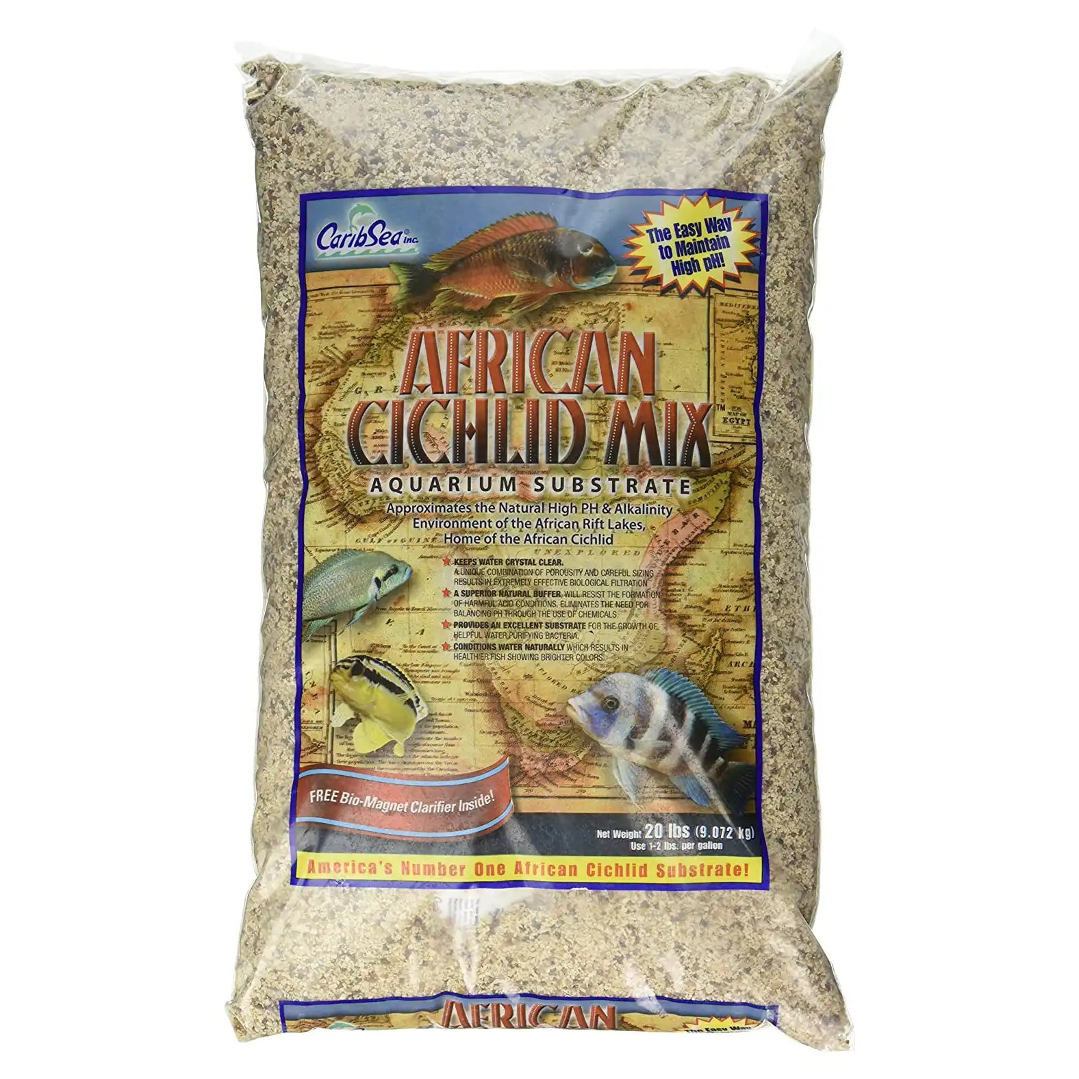 CaribSea African Cichlid Mix Original Sand - 20lb Bag for Aquariums | Natural Substrate for Cichlid Fish Tanks | Perfect for Freshwater & African Cichlid Habitats