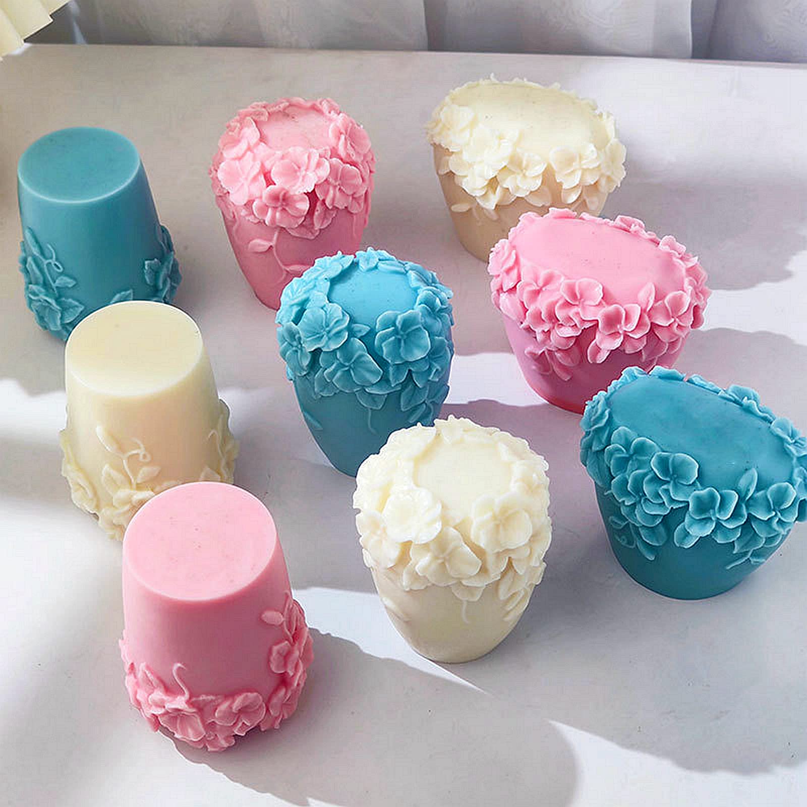 3D Rattan Flower Silicone Candle Molds - DIY Aromatherapy Candle Making, Handmade Soap & Wax Melts - Perfect for Home Decor, Wedding Centerpieces & Spa Relaxation (Set of 3)