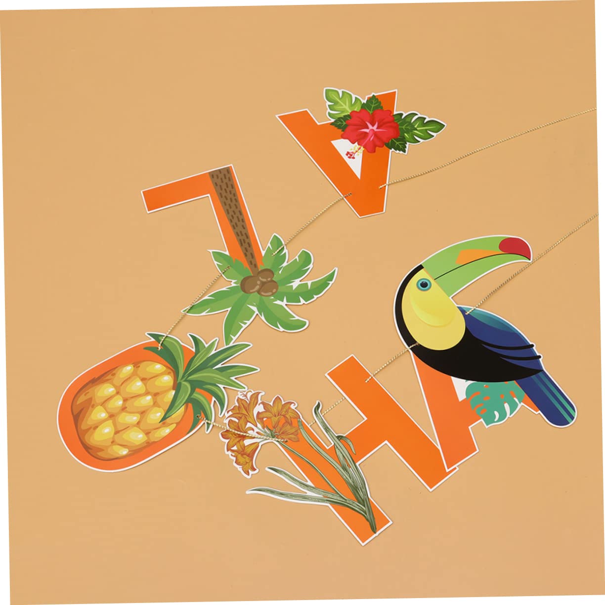 VICASKY Hawaiian Beach Party Banner - 2 Hawaii Flags Bunting Hanging Decoration for Tropical Luau, Summer BBQ, and Outdoor Festivals