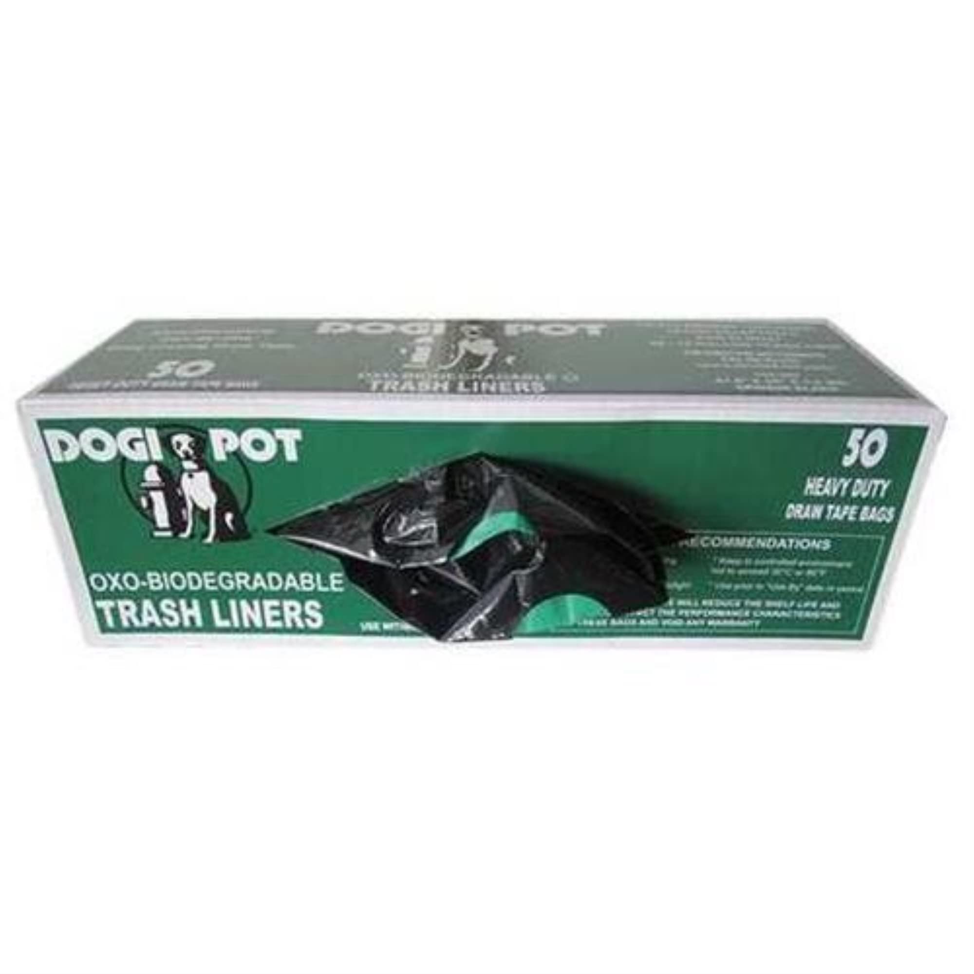 Dogipot Trash Liner Bags - 50 Count Biodegradable Dog Waste Bags for Park Walks & Backyard Cleanup