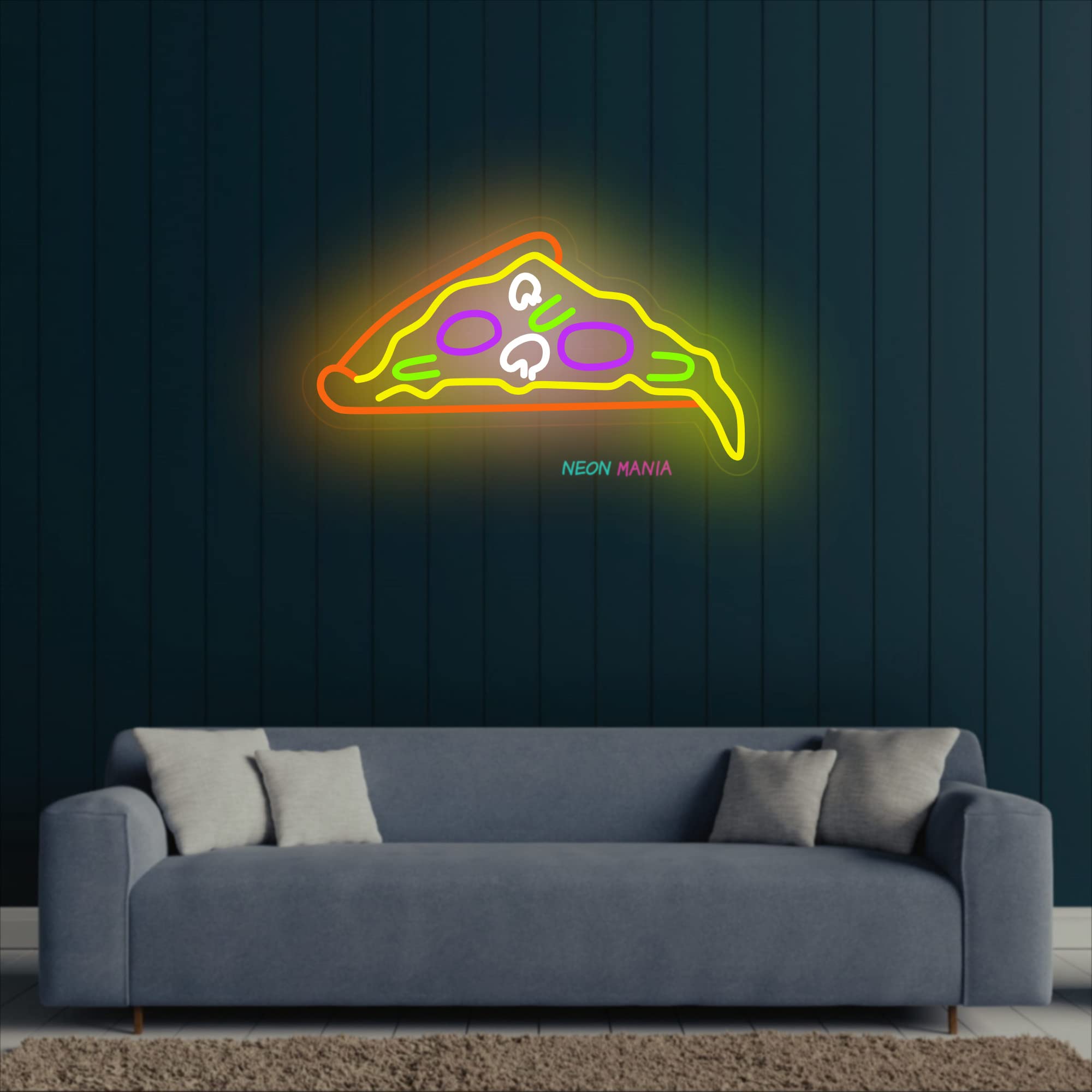 Pizza Neon Sign with Fasteners & Wi-Fi Phone Control - 10