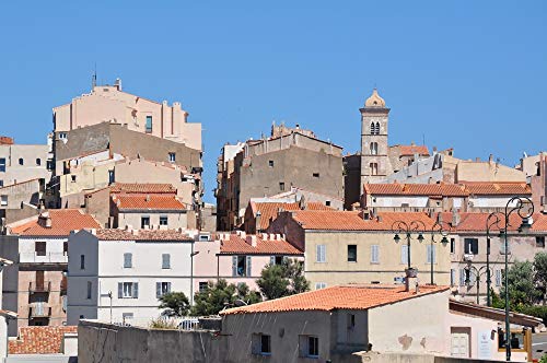 20x30 Inch Laminated Mediterranean City Corsica France Bonifacio Wall Poster - Vibrant Colors & HD Print - Perfect for Living Room, Bedroom & Office Decor - Fits Standard Frames