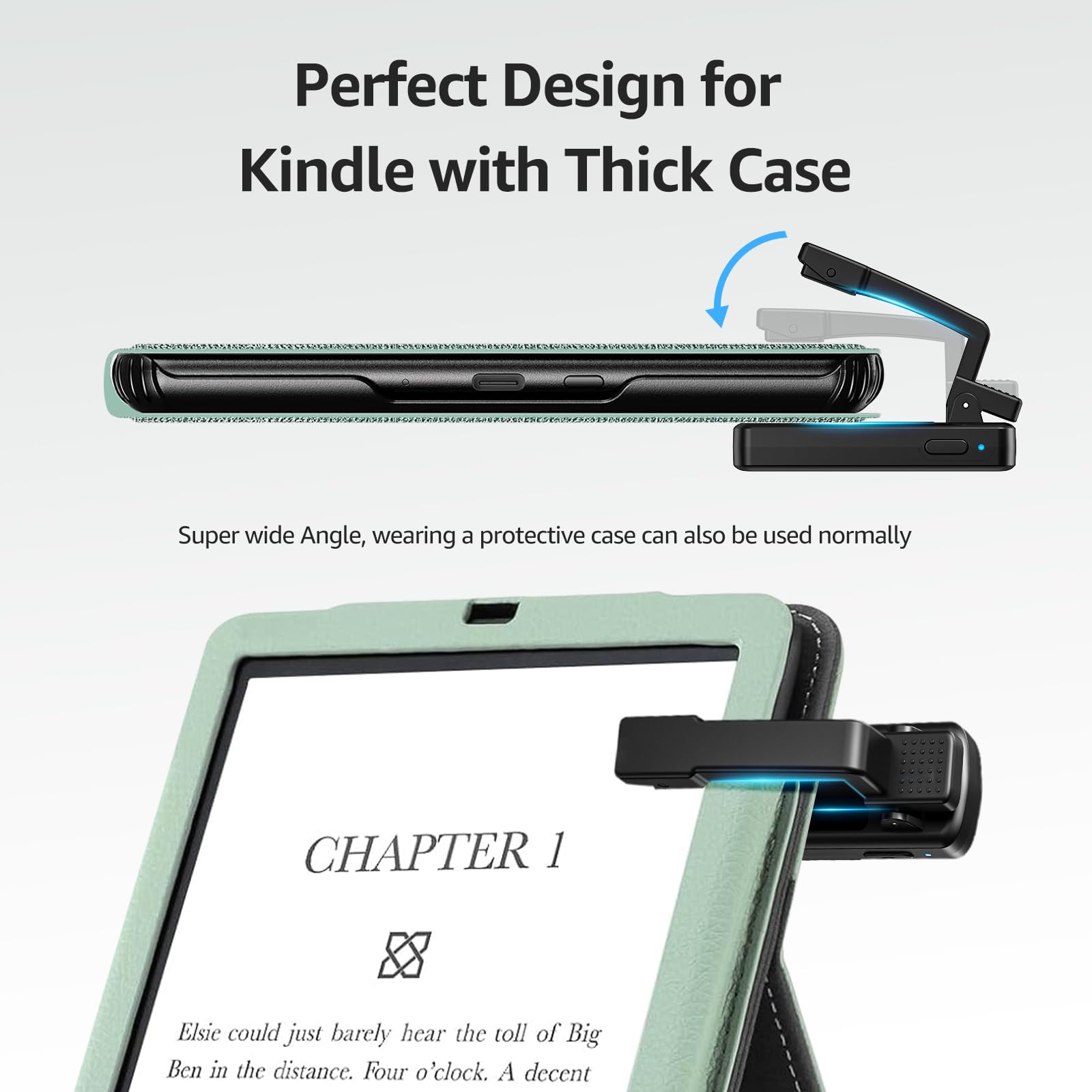 Wireless Page Turner Remote for Kindle Paperwhite, Oasis, Kobo eReaders & iPad - Camera/Video Remote Control - Works with Thick Cases - Perfect for Reading, Photography & Video Recording Hands-Free