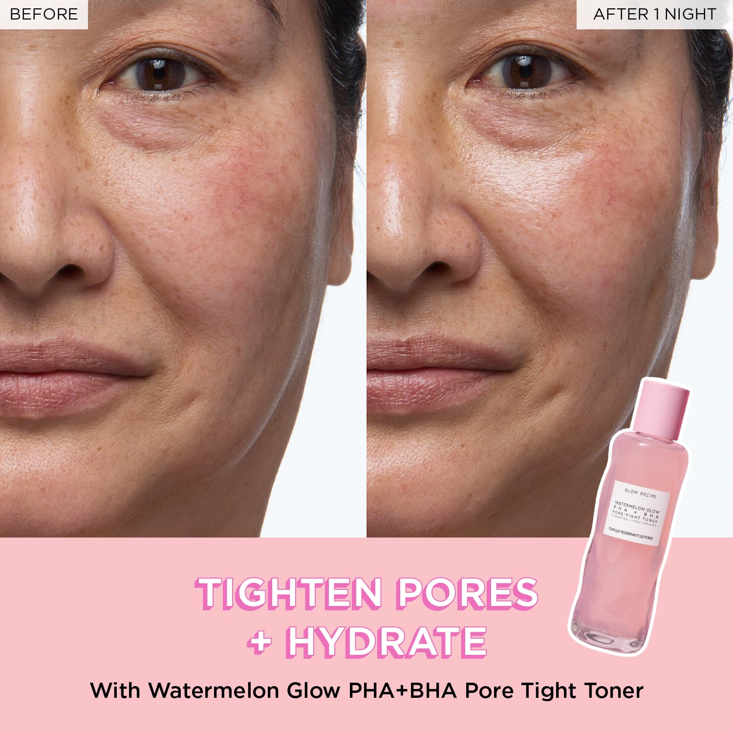 Glow Recipe Watermelon Glow PHA+BHA Pore Minimizing Toner with Hyaluronic Acid & Watermelon Glow Pink Juice Hydrating Moisturizer Set - 150ml + 50ml - Korean Skincare for Dry, Oily & Combination Skin - Perfect for Daily Hydration & Pore Refining Routine