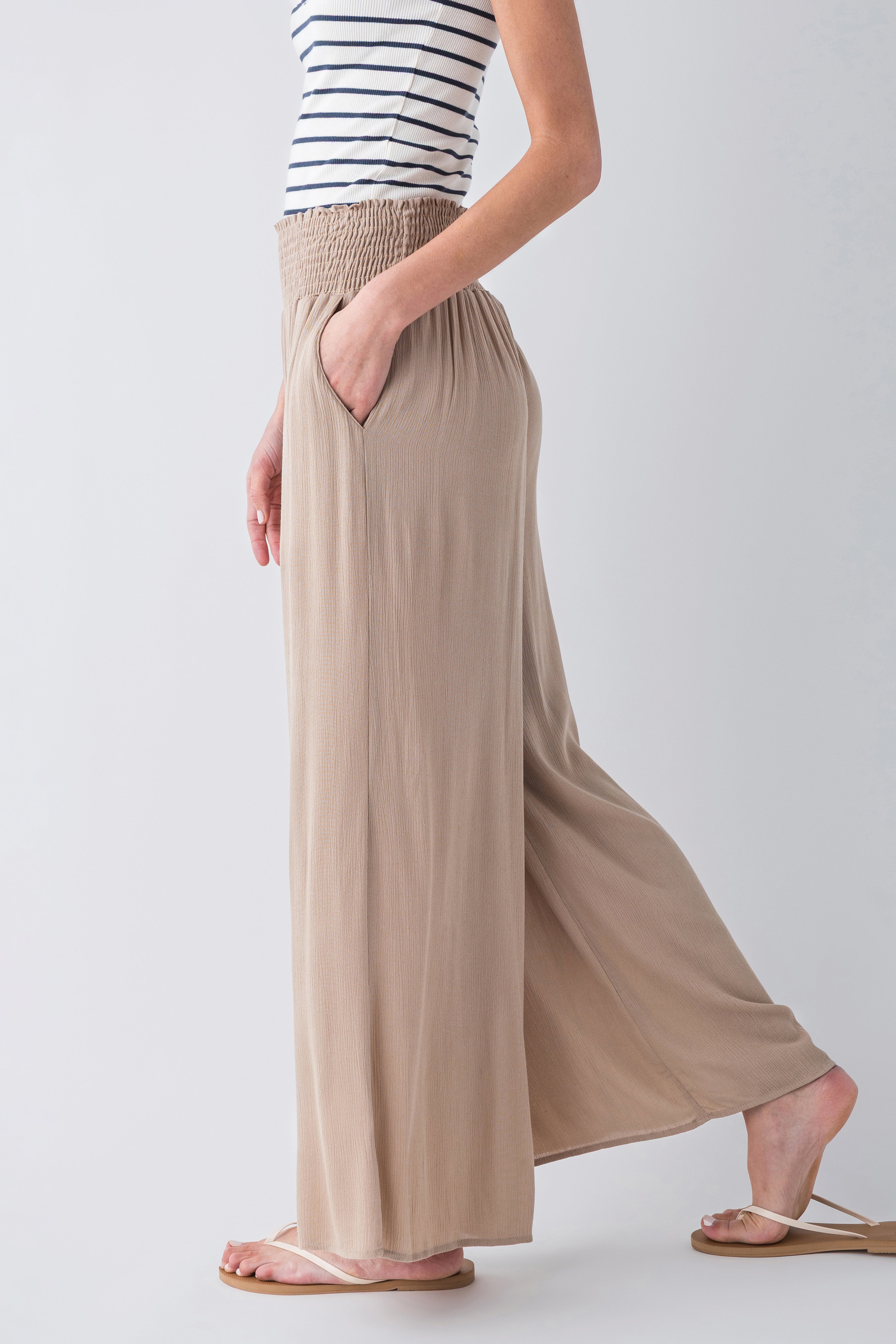 Final Touch Gauze Wide Leg Pants for Women - Soft Breathable Loungewear for Summer, Yoga, and Casual Wear