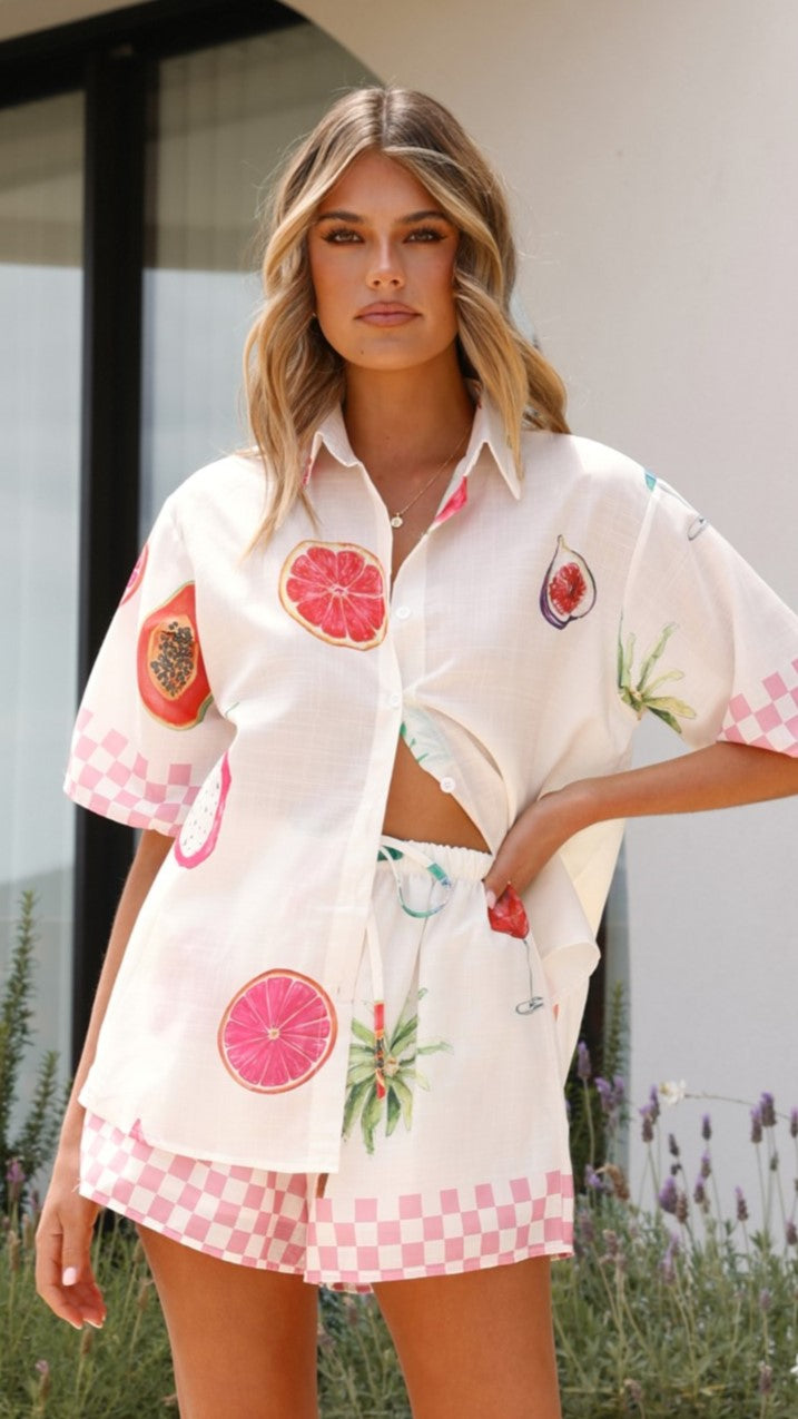 Greek Style Button Up Shirt and Shorts Set for Men - Breathable Cotton Summer Outfit - Perfect for Beach Vacation, Casual Wear and Outdoor Activities