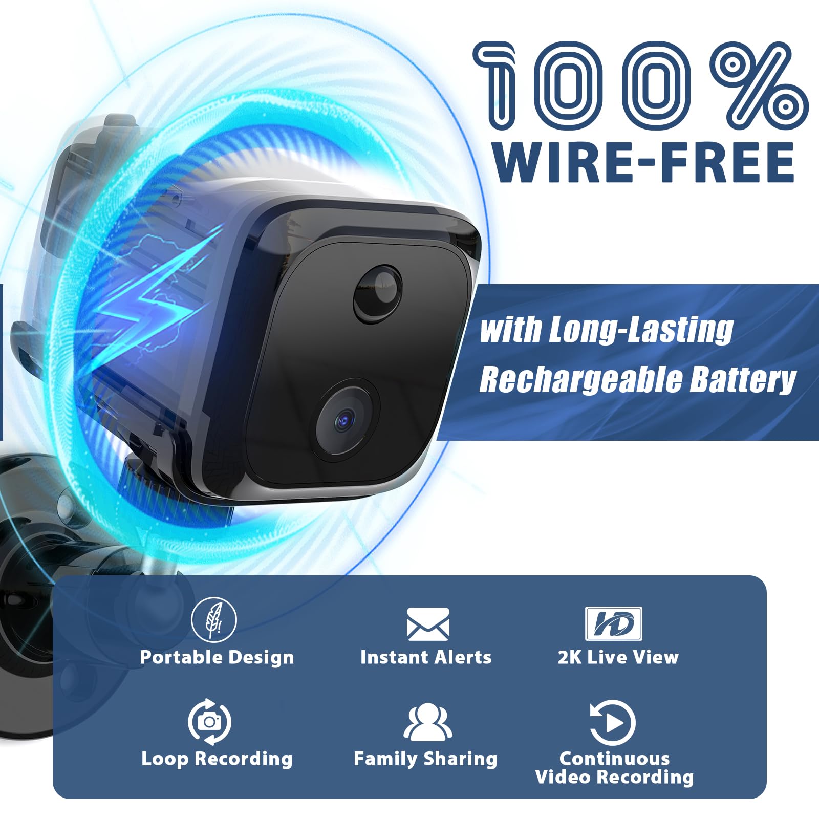 Mini Wireless Indoor Security Camera for Home & Office - WiFi Baby Monitor with Human/PIR Motion Detection, 120-Day Battery Life, Auto Night Vision & Cloud Storage - Ideal for Home Security, Baby Monitoring, Pet Watching & Office Surveillance