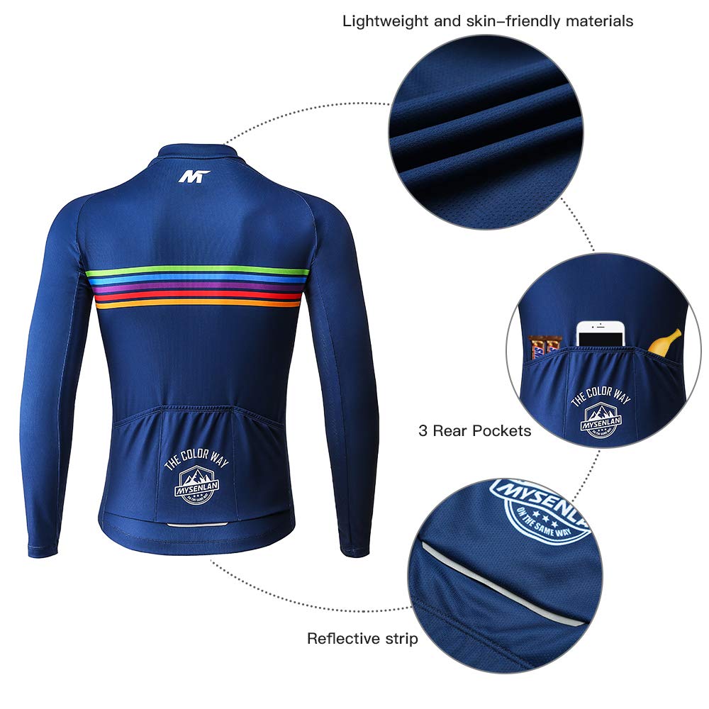 **Mysenlan Men's Cycling Jersey Set – Long Sleeve Bike Shirt & 3D Padded Bicycle Tights for Road & Mountain Biking – Comfortable Cycling Clothing for Training & Racing**