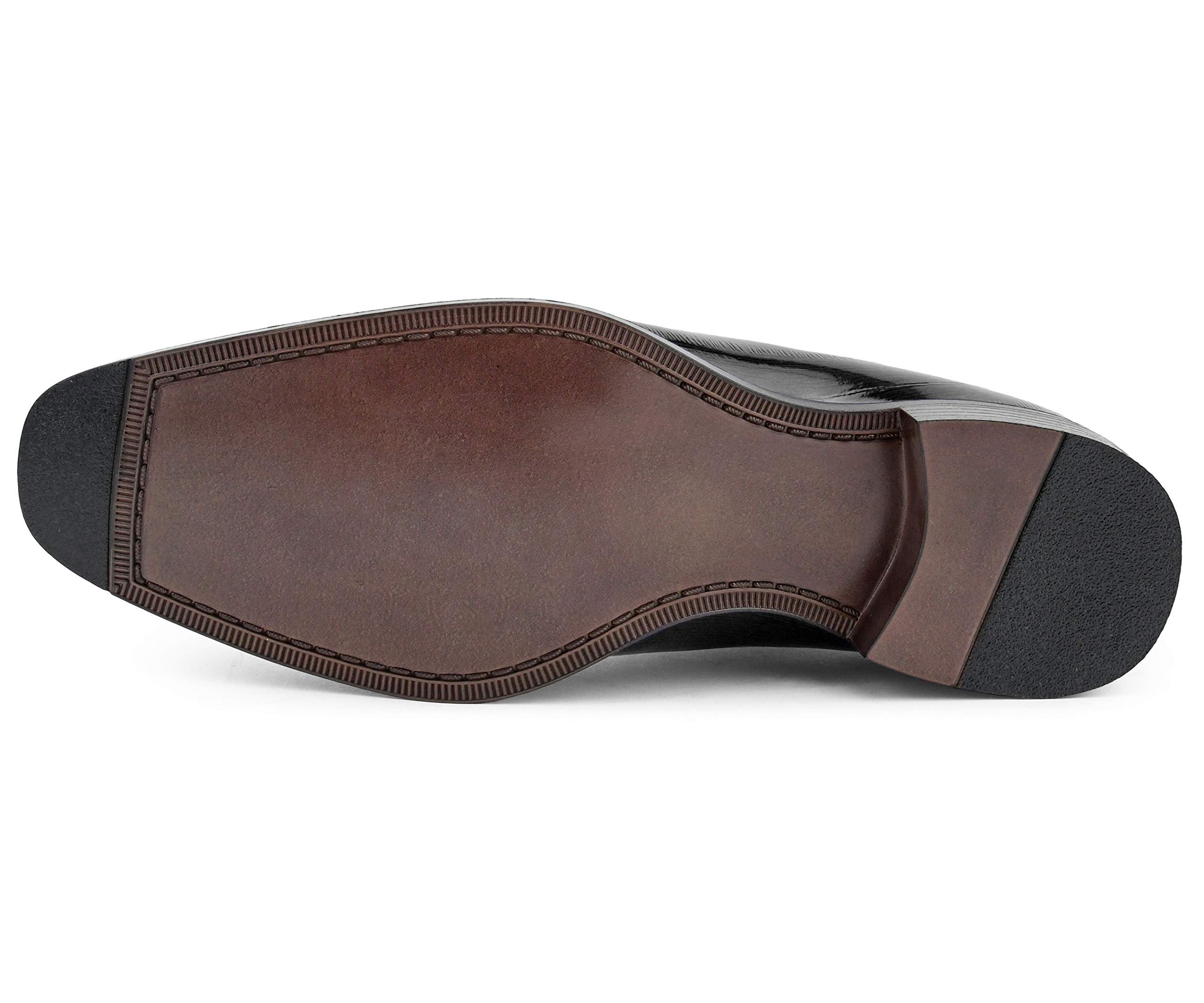 Bolano Bandit Men's Cap Toe Oxford Dress Shoes | Alligator Print Formal Shoes | Croc Folded Leather Oxfords for Business, Weddings & Special Occasions