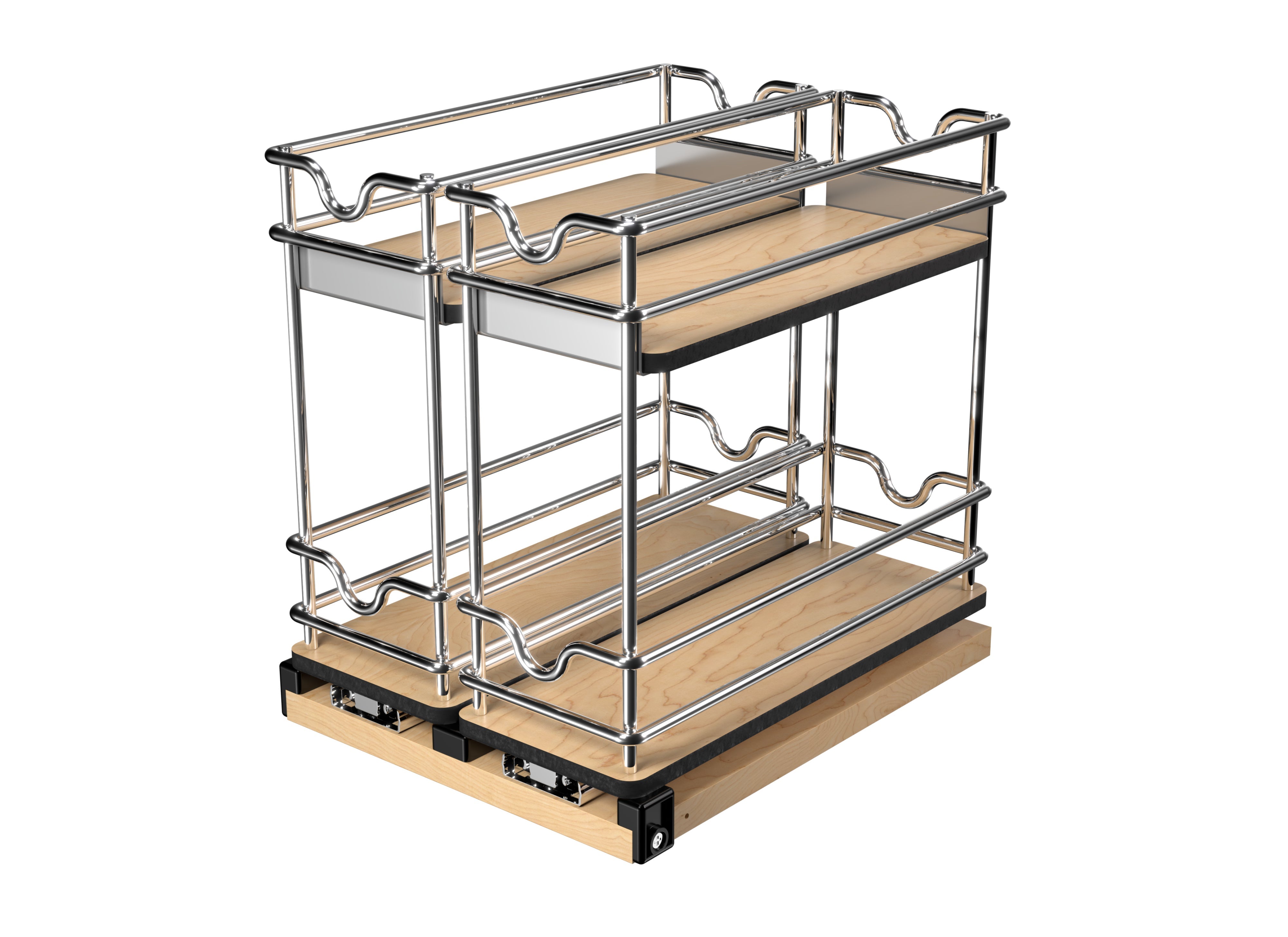 9-Tier Double Wide Wire Wall Mounted Pull-Out Organizer - Perfect for Kitchen Pantry, Bathroom Storage & Closet Organization