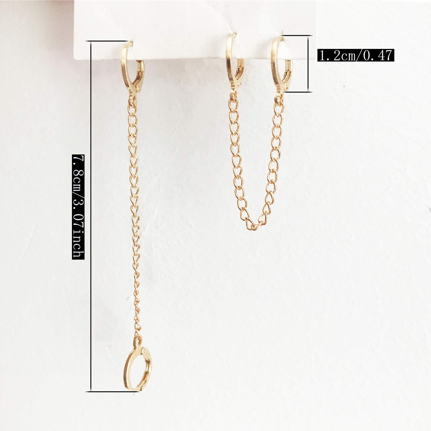 ANDPAI Unique Corn Chain Hoop Earrings - Gold & Silver Plated Double Piercing Huggie Earrings for Women & Men | Dainty Minimalist Cuff Jewelry Gift for Everyday Wear, Parties & Special Occasions