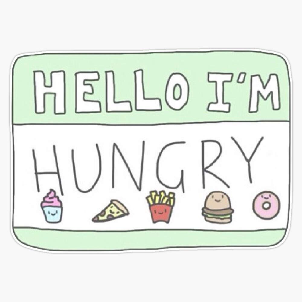 Hello I'm Hungry Vinyl Bumper Sticker - 5 Inch Waterproof Decal for Cars, Laptops & Water Bottles - Funny Food Lover Gift Idea