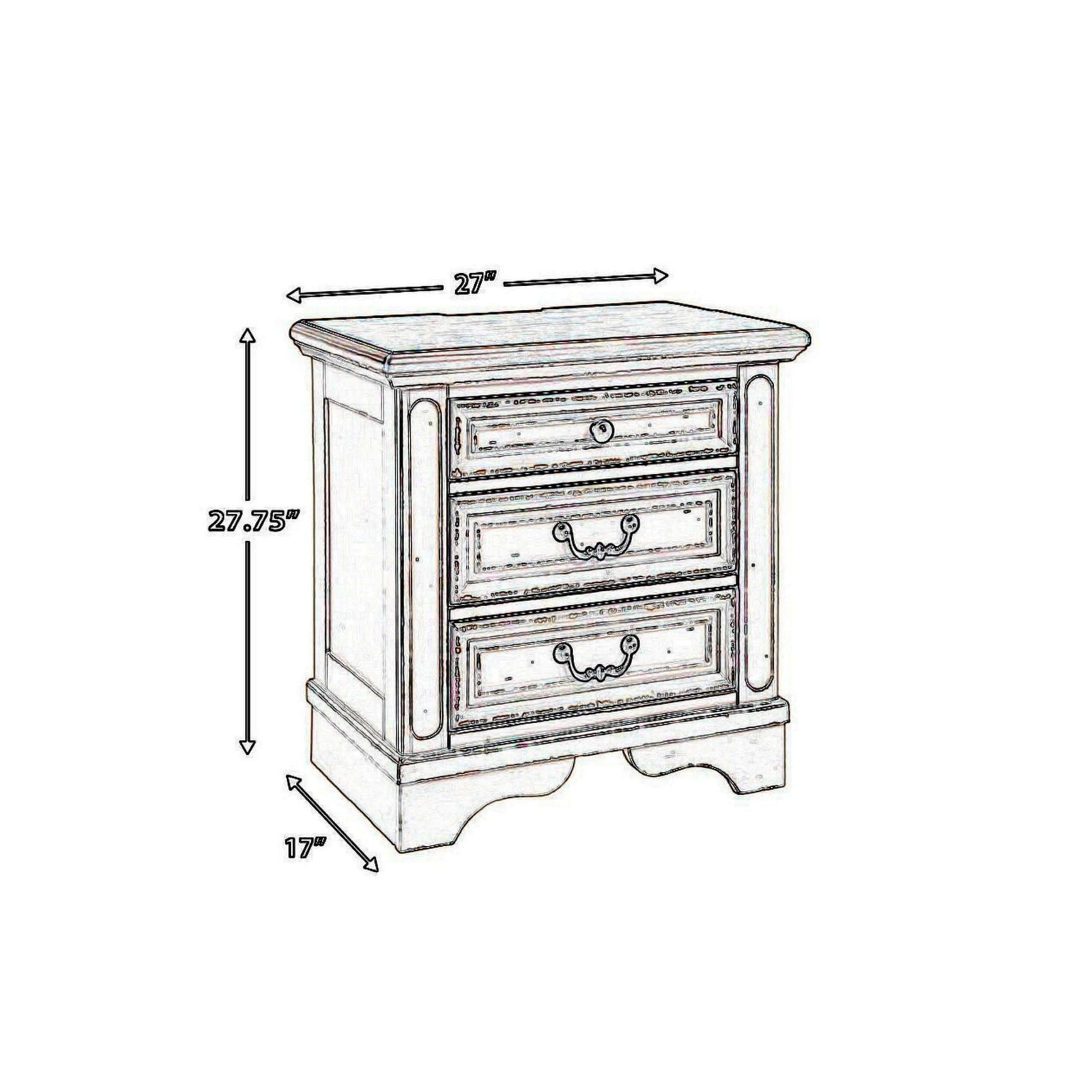 Benjara White Transitional Wooden 3-Drawer Nightstand with Open Shelf Top - Perfect for Bedroom, Living Room, or Office Storage