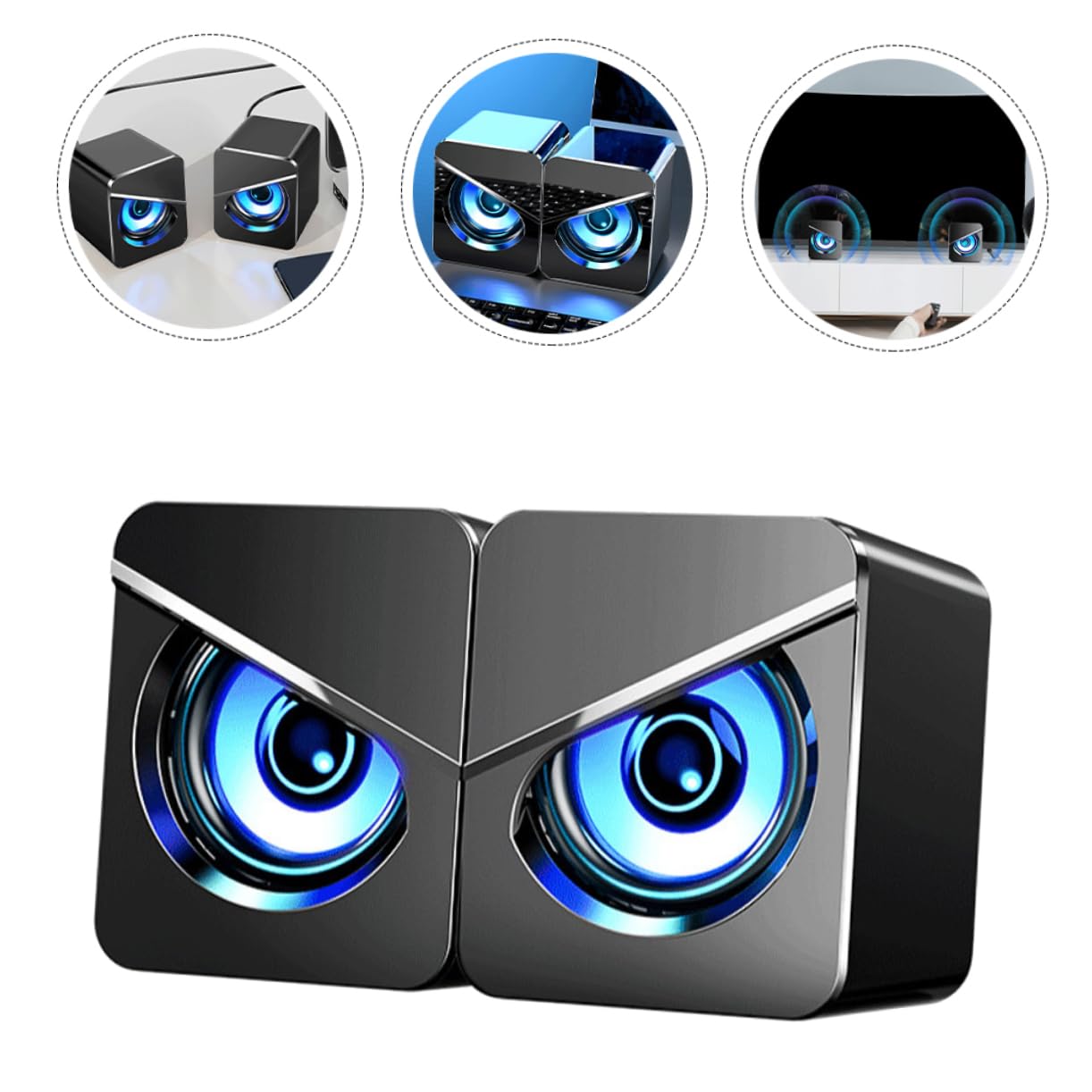 Uonlytech 1 Pair Coaxial Stereo Speakers for PC/Computer - High Quality Sound for Home, Office & Gaming - Perfect for Music, Movies & Video Conferencing