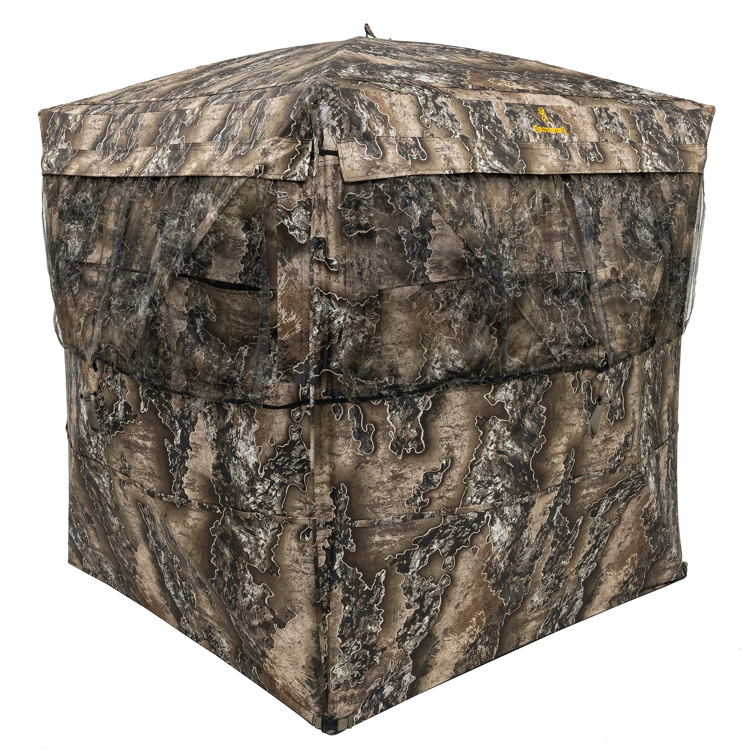Browning Eclipse Tent Hunting Blind - 360° Silent Windows, Durable Fiberglass Poles, Gear Pockets & Brush Loops | Perfect for Deer Hunting, Turkey Hunting & Wildlife Observation