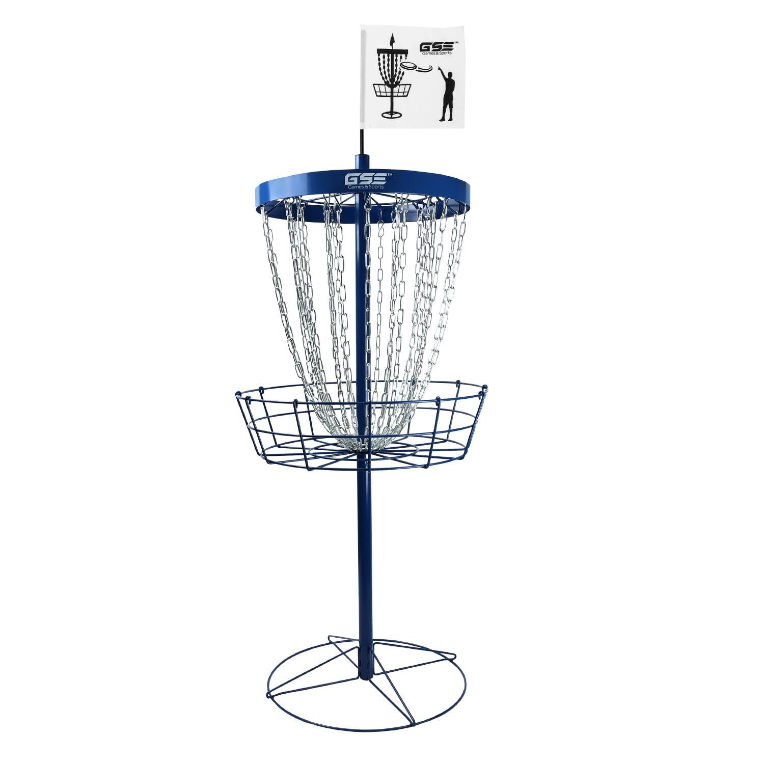 GSE PRO Portable Disc Golf Target Basket - 12 or 24 Chain Metal Practice Basket for Outdoor Disc Golf Training | Perfect for Backyard, Park & Tournament Practice