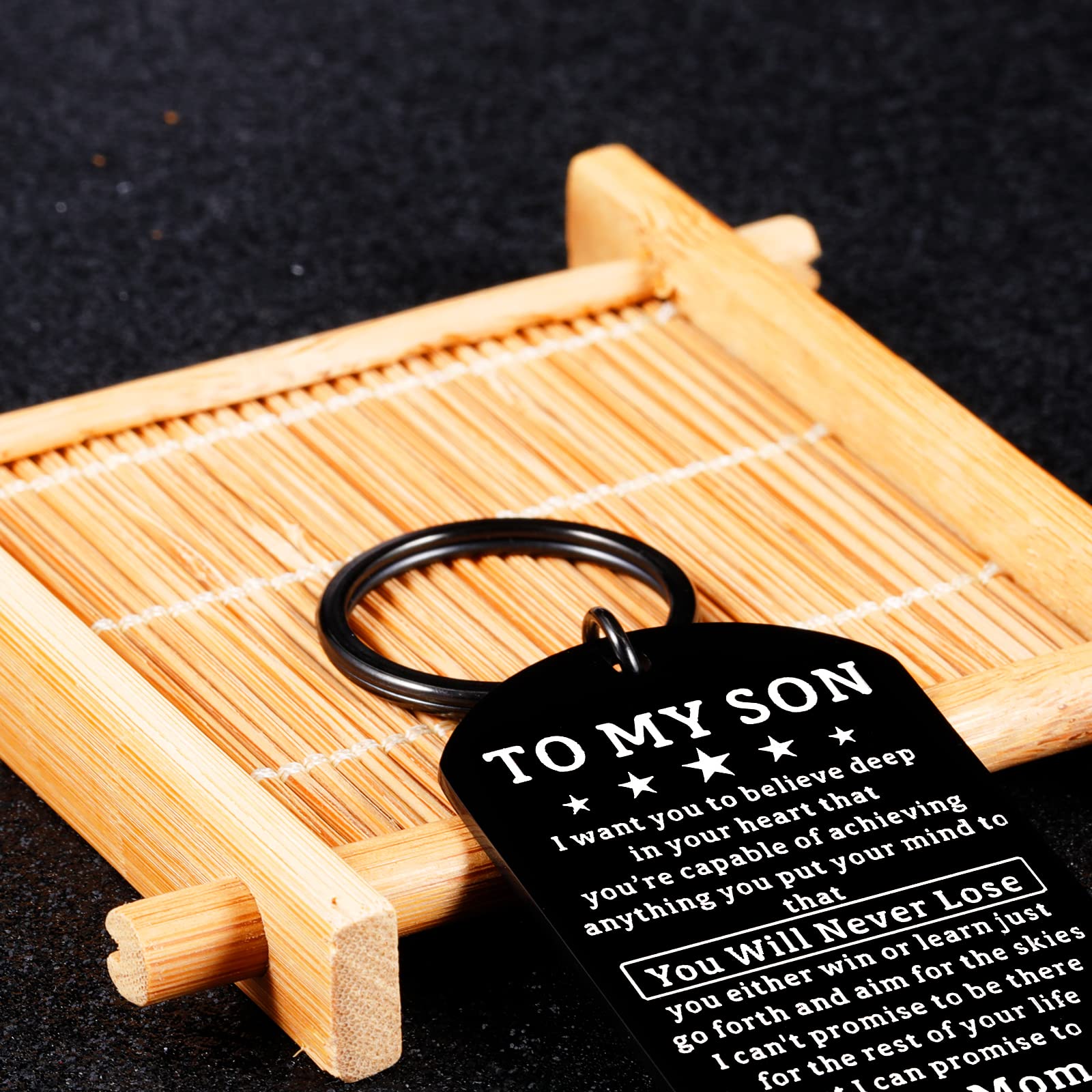 Valentine's Day Gifts for Kids - Inspirational Keychain for Son, Stepson & Adopted Son - Birthday & Graduation Gifts for Teen Boys & College Students - Perfect for Daily Use, School & Special Occasions