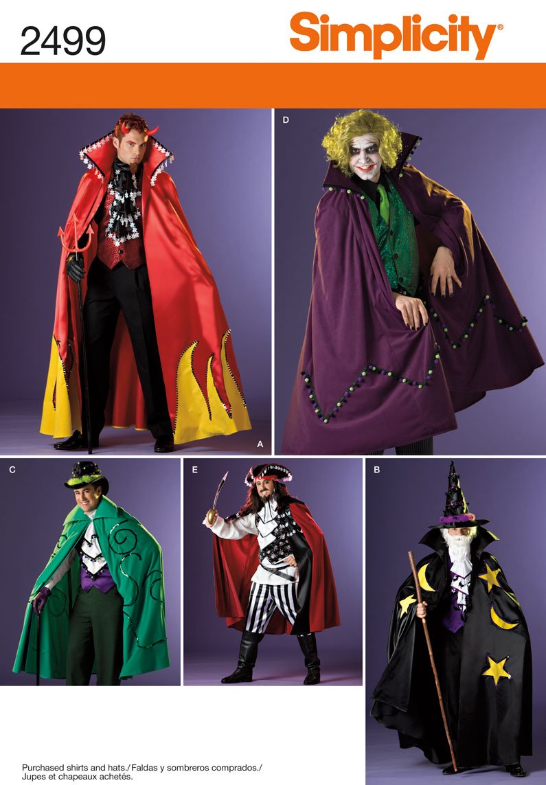 Simplicity Sewing Pattern 2499 - Men's Costume Patterns for XS, S & M Sizes | DIY Historical & Cosplay Costumes for Halloween, Theater & Renaissance Fairs
