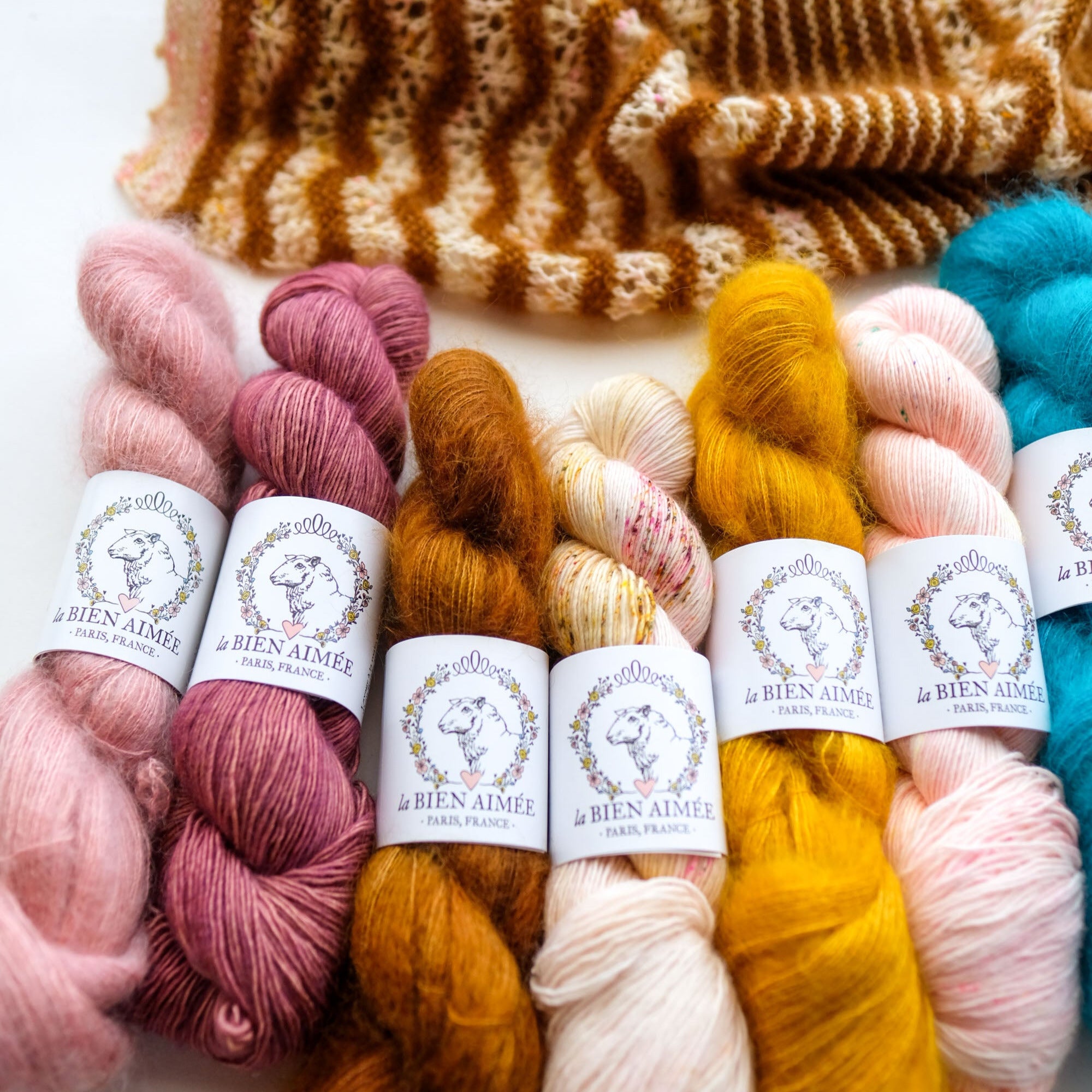 La Bien Aimée x Nadia Crétin Léchenne Allaria Shawl Bundle - Luxury Wool Knitting Shawl & Scarf Set for Women - Perfect for Winter Fashion, Gift Giving & Cozy Evenings