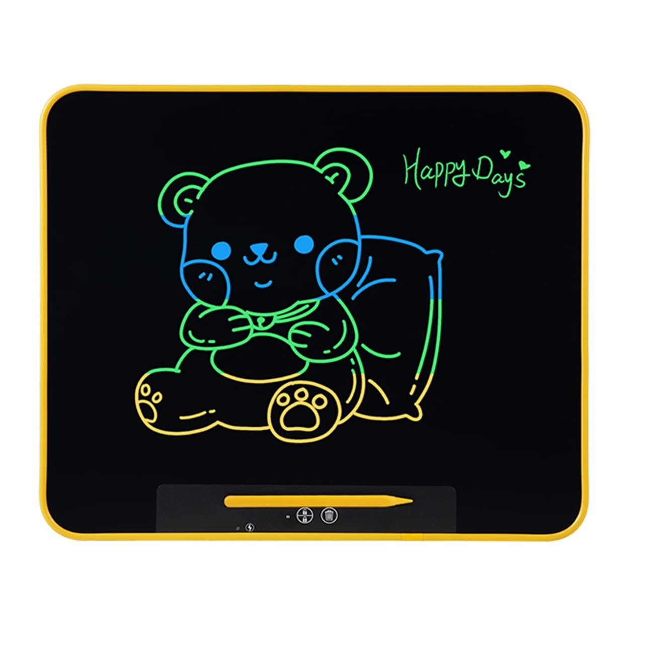 ZBQLKM 21 Inch LCD Writing Tablet - Erasable & Reusable Doodle Board for Kids & Adults | Colorful Drawing Pad | Perfect Gift for Home, School & Office Use | Yellow Electronic Sketch Board for Note Taking, Drawing & Learning Activities