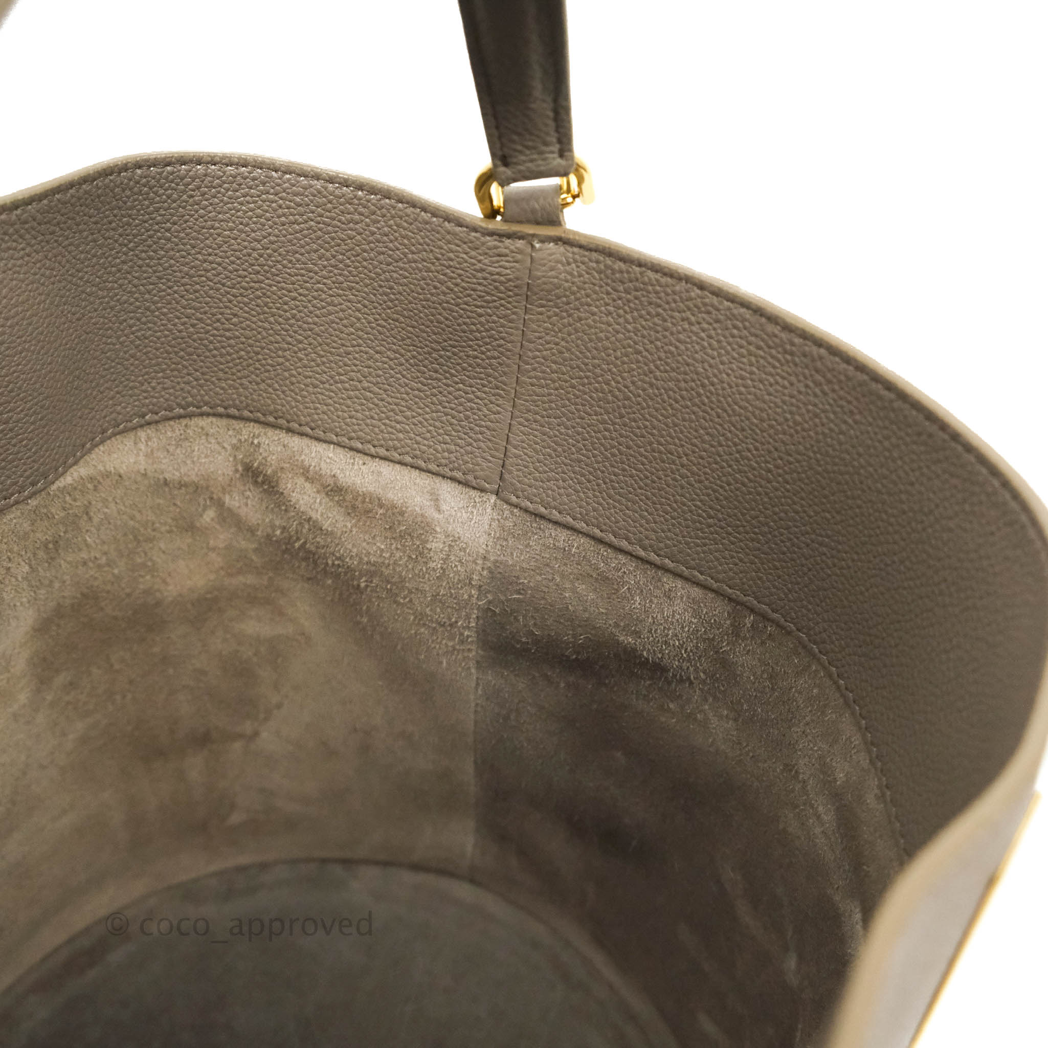 Celine Bucket 16 Handbag in Soft Grained Calfskin with Pebble Gold Hardware - Perfect for Everyday Use, Work, and Travel