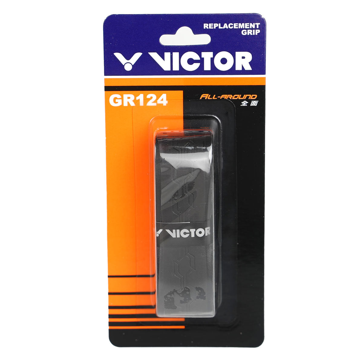 Victor GR 124 Badminton Replacement Grip - Premium Black Non-Slip Overgrip for Tennis & Badminton Rackets - Perfect for Enhanced Comfort and Control During Matches & Training