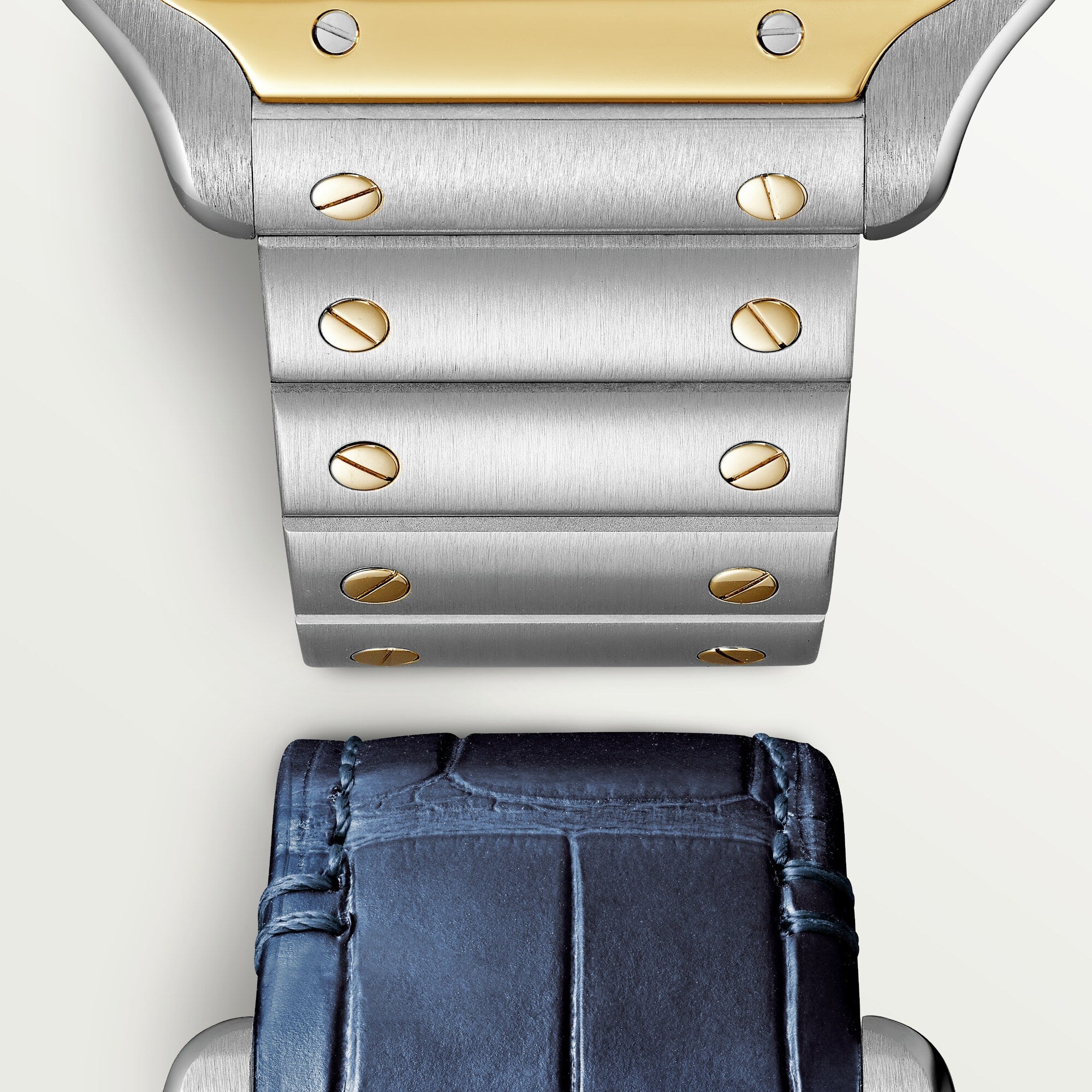 Cartier Santos De Cartier Skeleton Men's Watch - Stainless Steel & 18K Yellow Gold Luxury Timepiece for Business & Formal Occasions