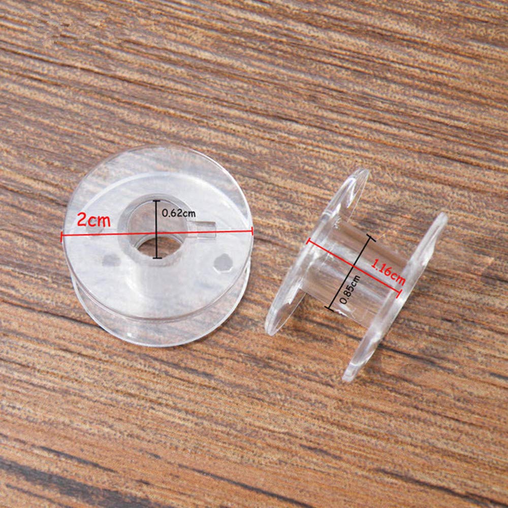 50PCS Clear Plastic Sewing Machine Bobbins - Compatible with Brother, Janome, Singer & Elna - Perfect for Quilting, Dressmaking & DIY Sewing Projects