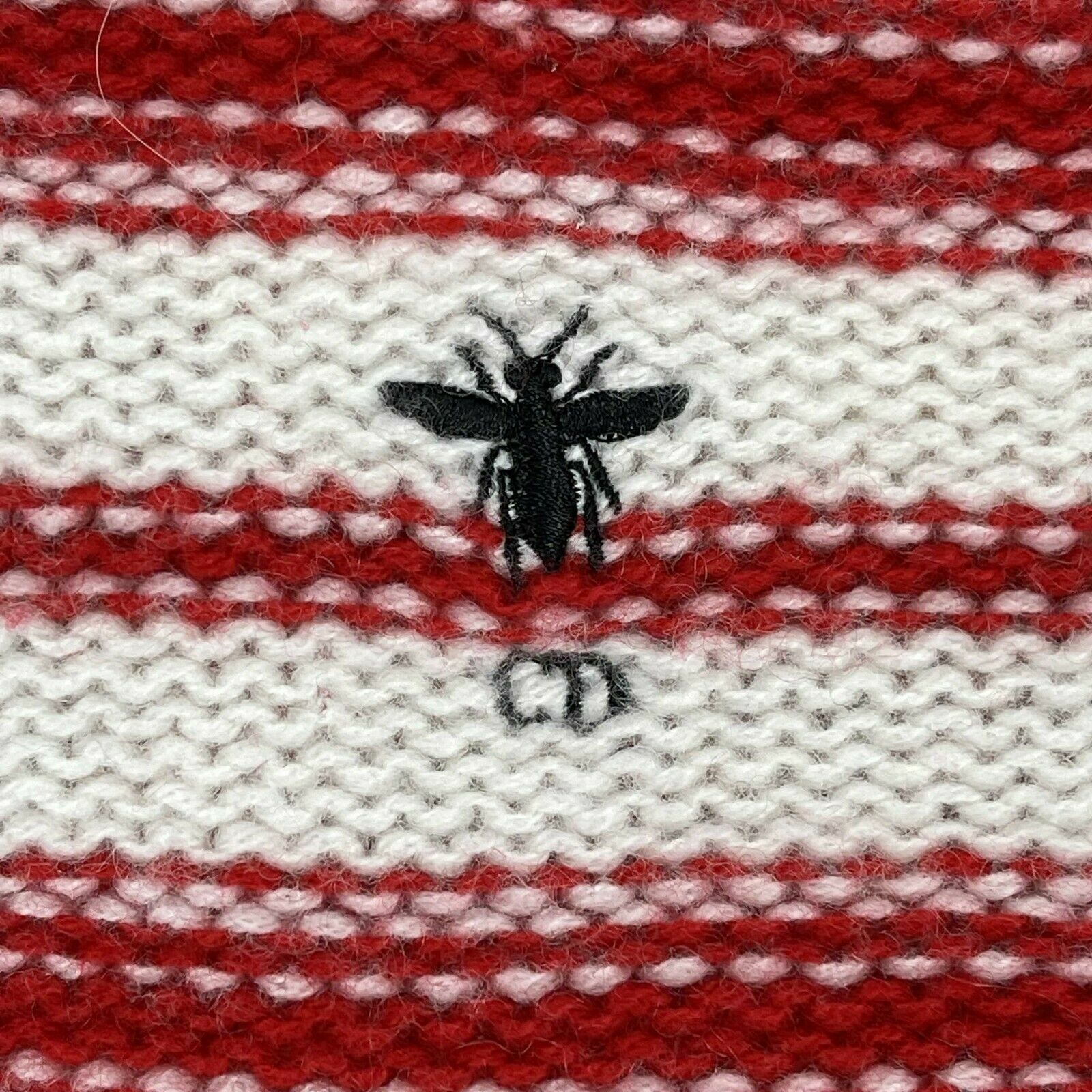 Christian Dior Knit Cropped Stripe Tassel Sweater - White & Red - Size US 4 (36) - Perfect for Casual Outings & Fashionable Layering