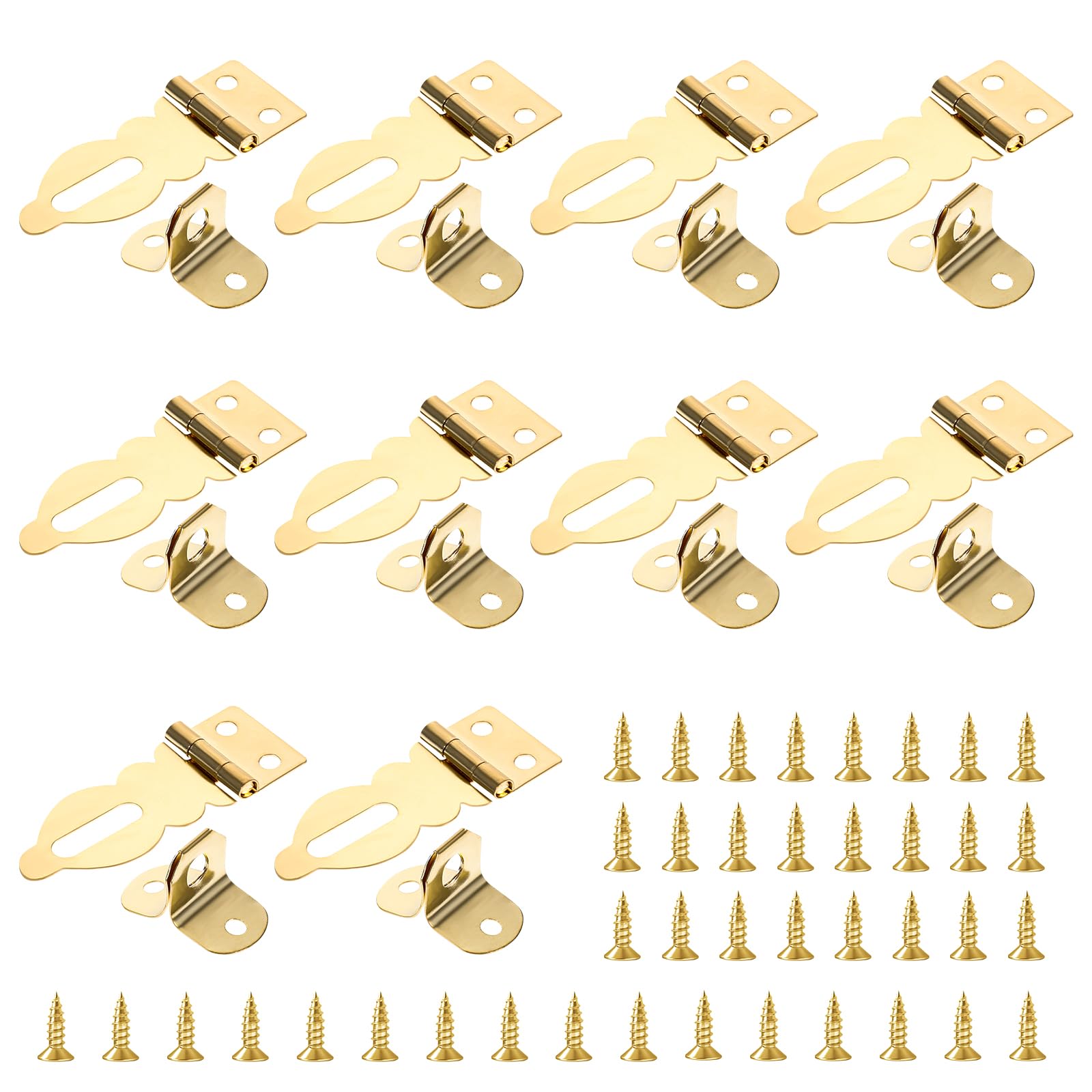 10 Pcs Mini Padlock Hasp Set - Decorative Gold Metal Latch with Screws for Wooden Box, Jewelry Box, Suitcase & Furniture - Secure Buckle Lock for Home, Office & Travel Organization